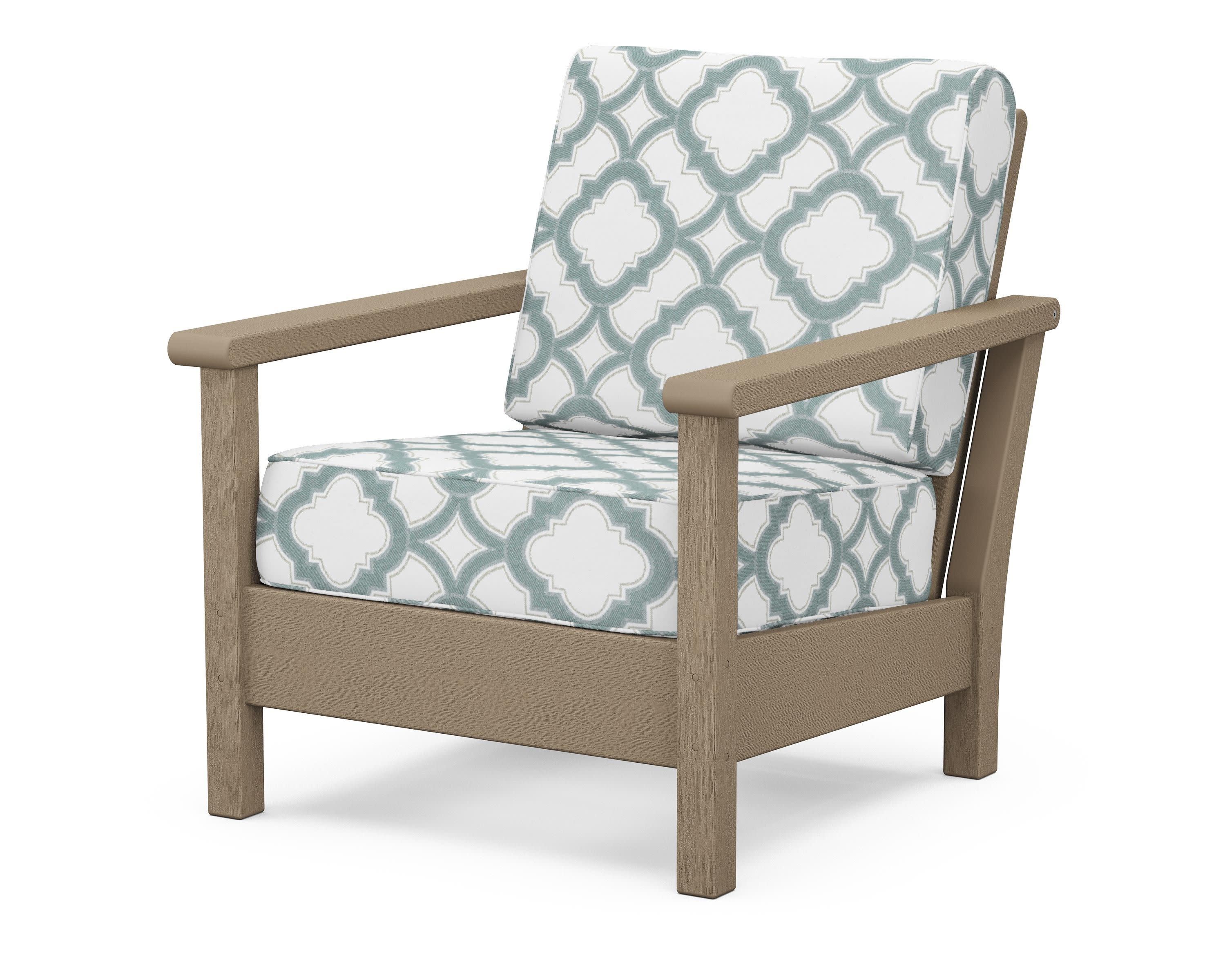 Harbour Deep Seating Chair in Vintage Sahara / Trellis Glacier Spa
