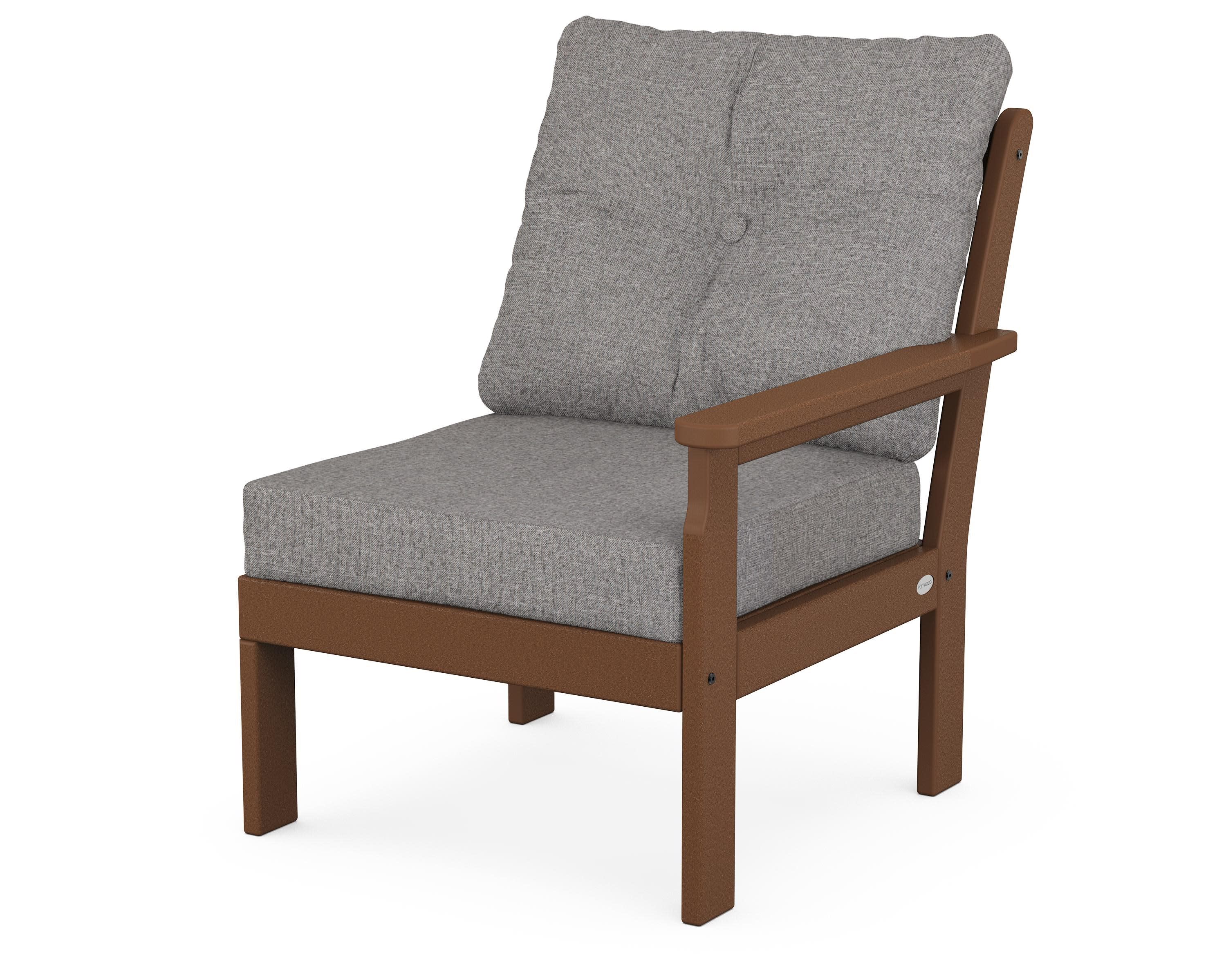 Vineyard Modular Right Arm Chair in Teak / Grey Mist