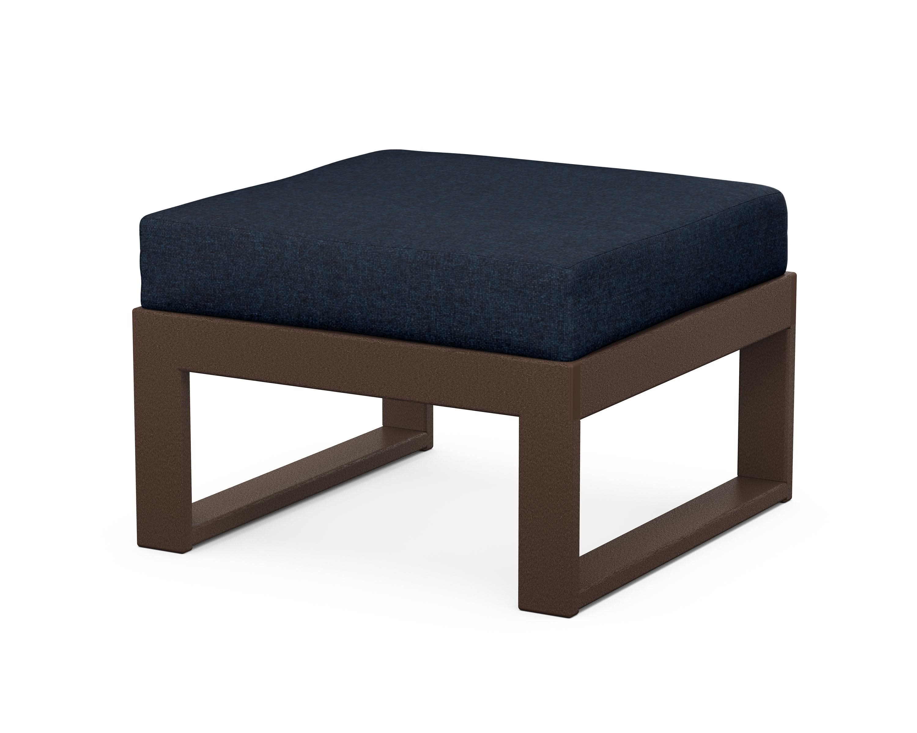 Modular Ottoman - Modern in Mahogany / Marine Indigo