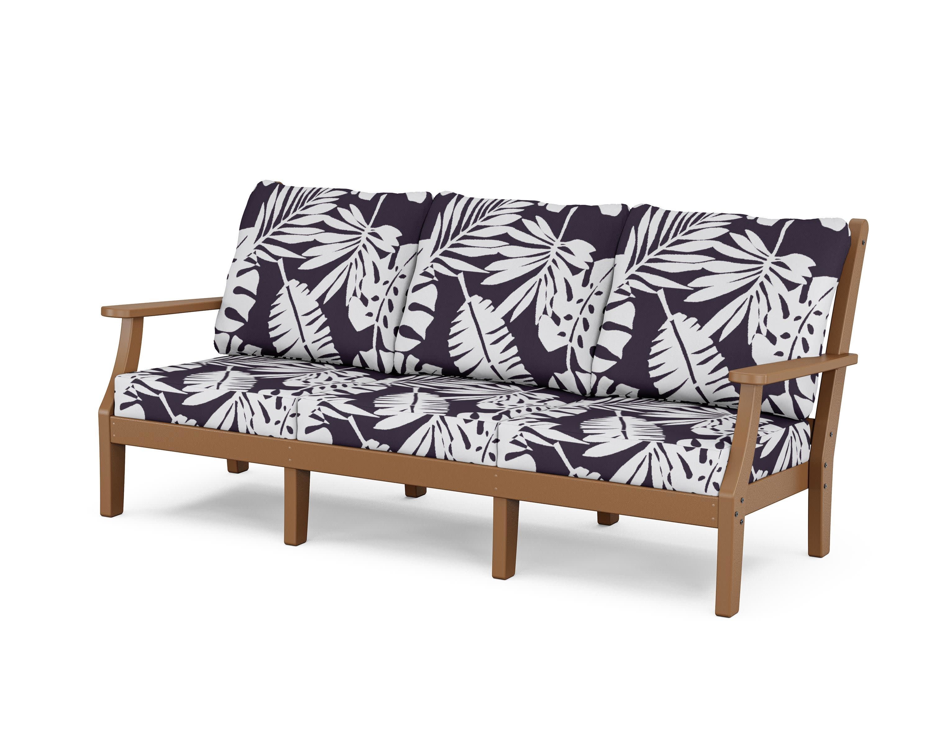Wovendale Deep Seating Sofa in Teak / Leaf Navy