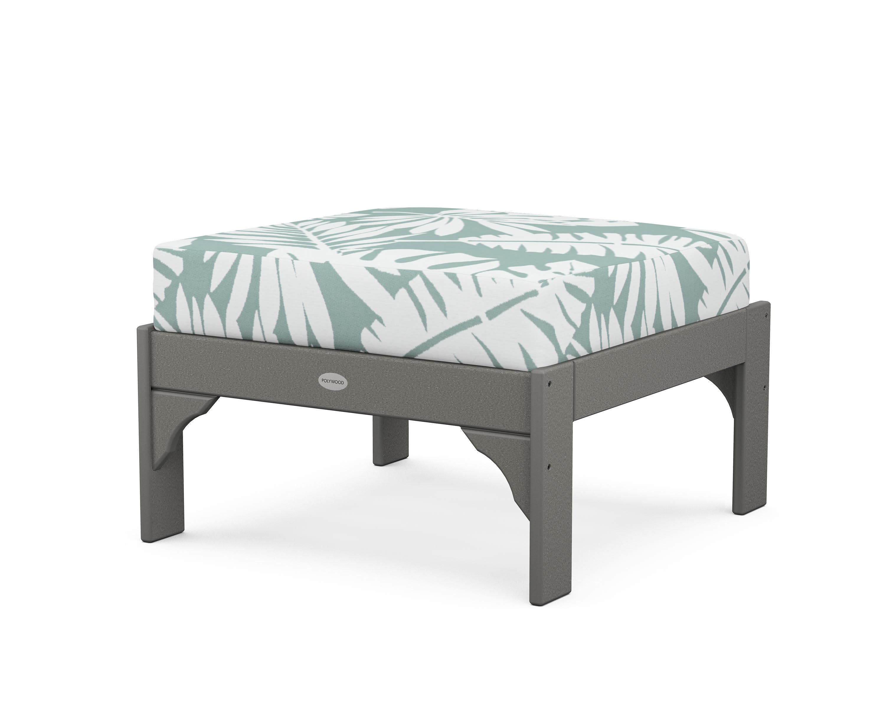 Vineyard Deep Seating Ottoman in Slate Grey / Leaf Glacier Spa