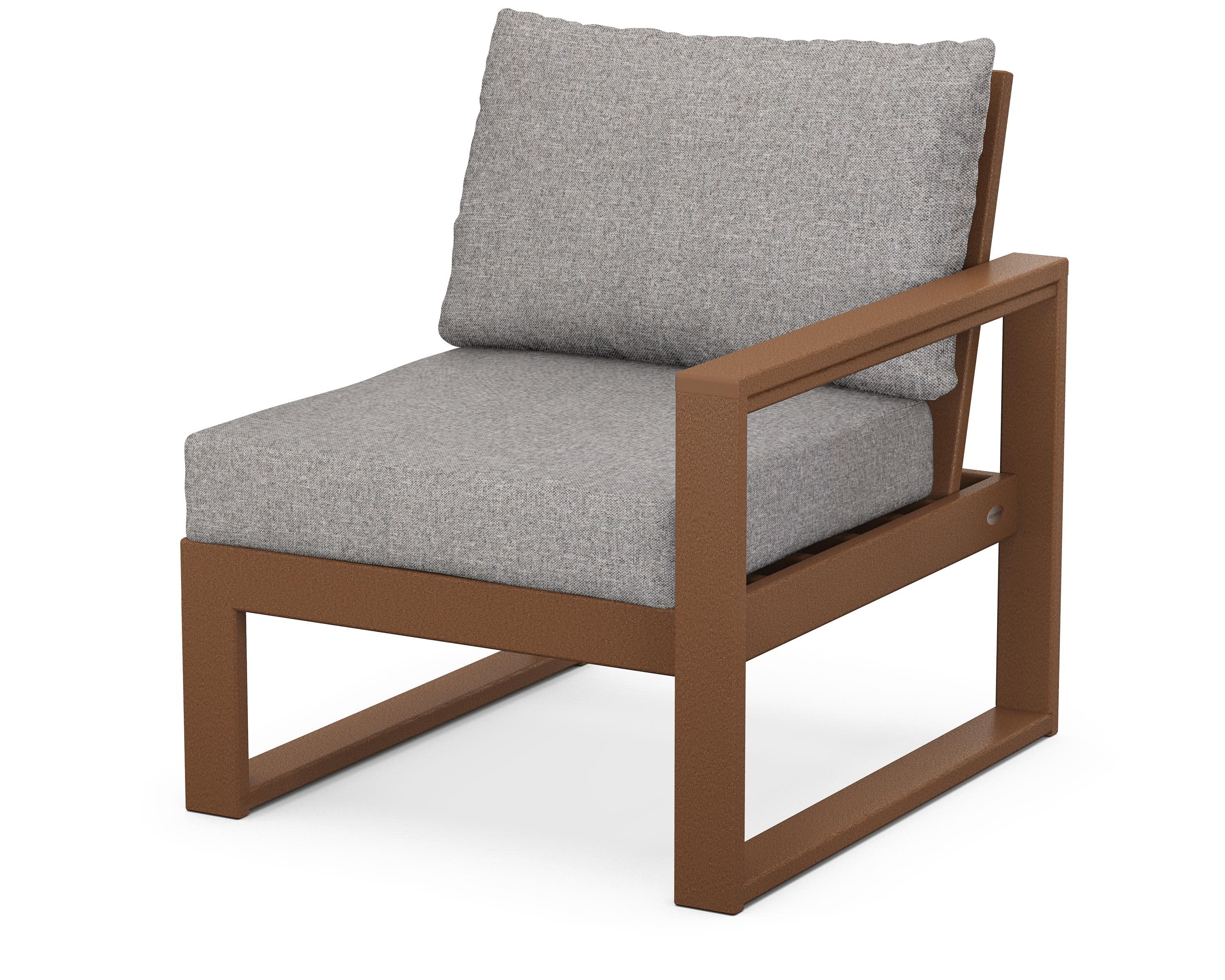 EDGE Modular Right Arm Chair in Teak / Grey Mist