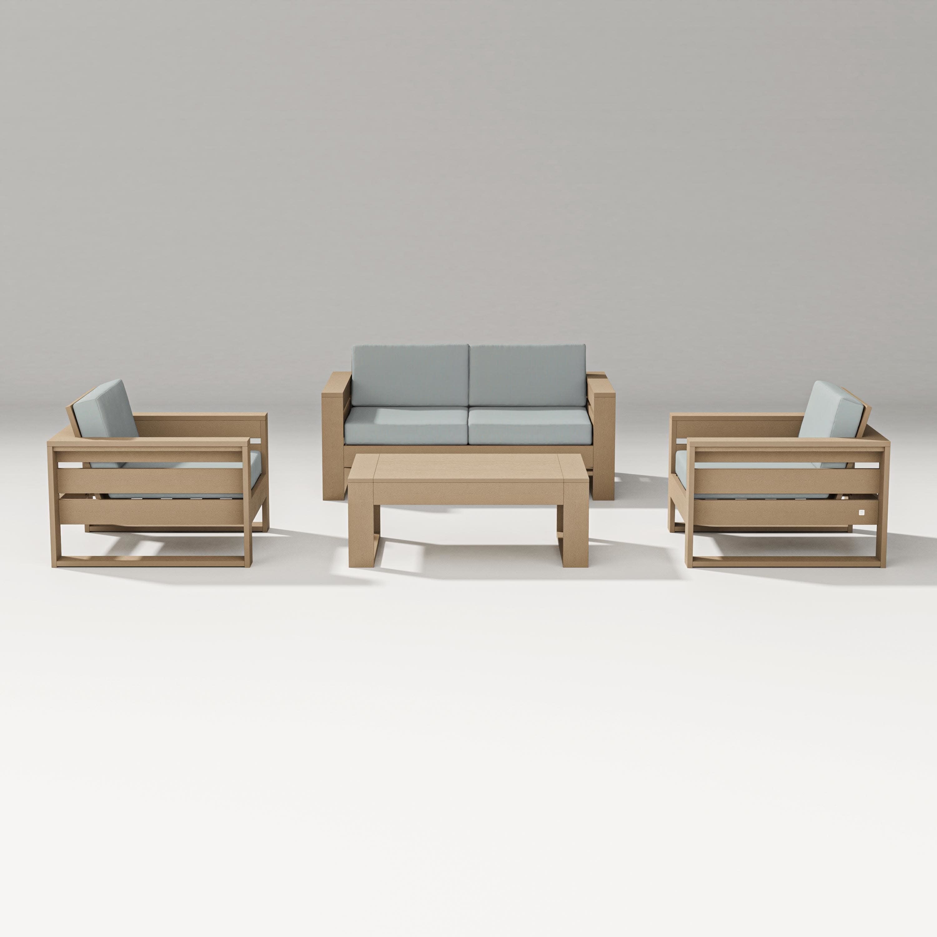 Latitude 4-Piece Lounge Loveseat Set in Vintage Sahara / Spa