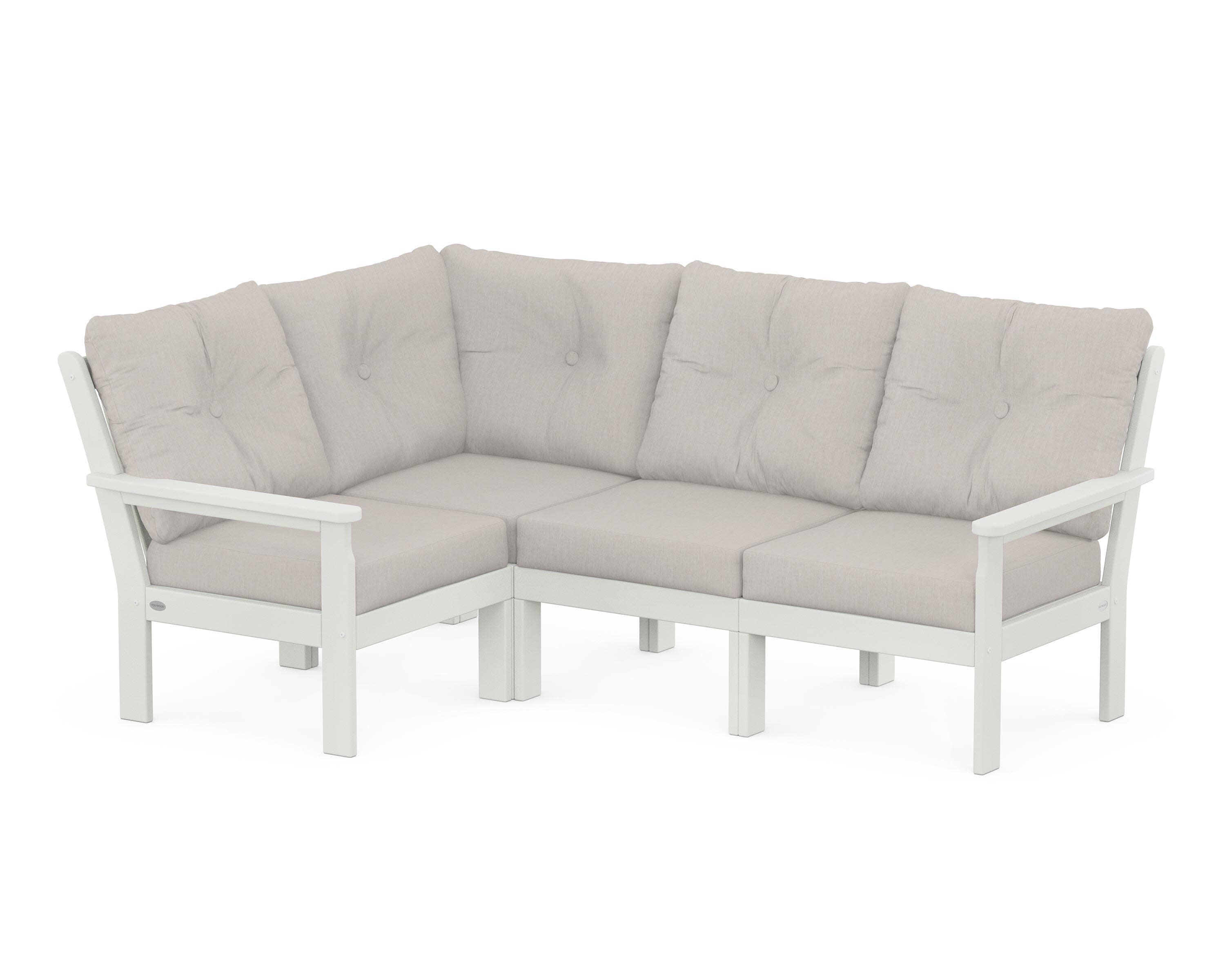 Vineyard 4-Piece Sectional in Vintage White / Cast Ash