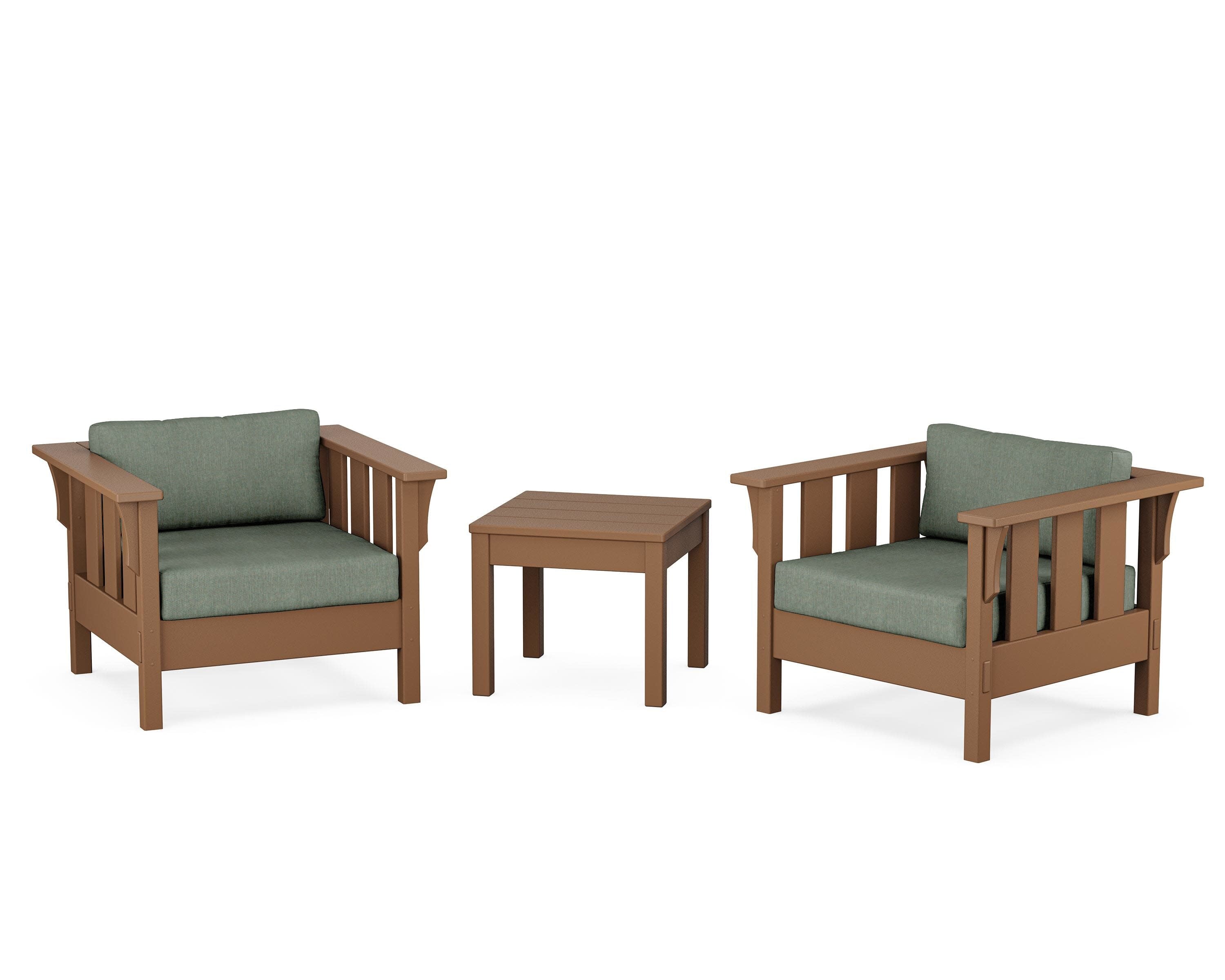 Acadia 3-Piece Deep Seating Set in Teak / Cast Sage