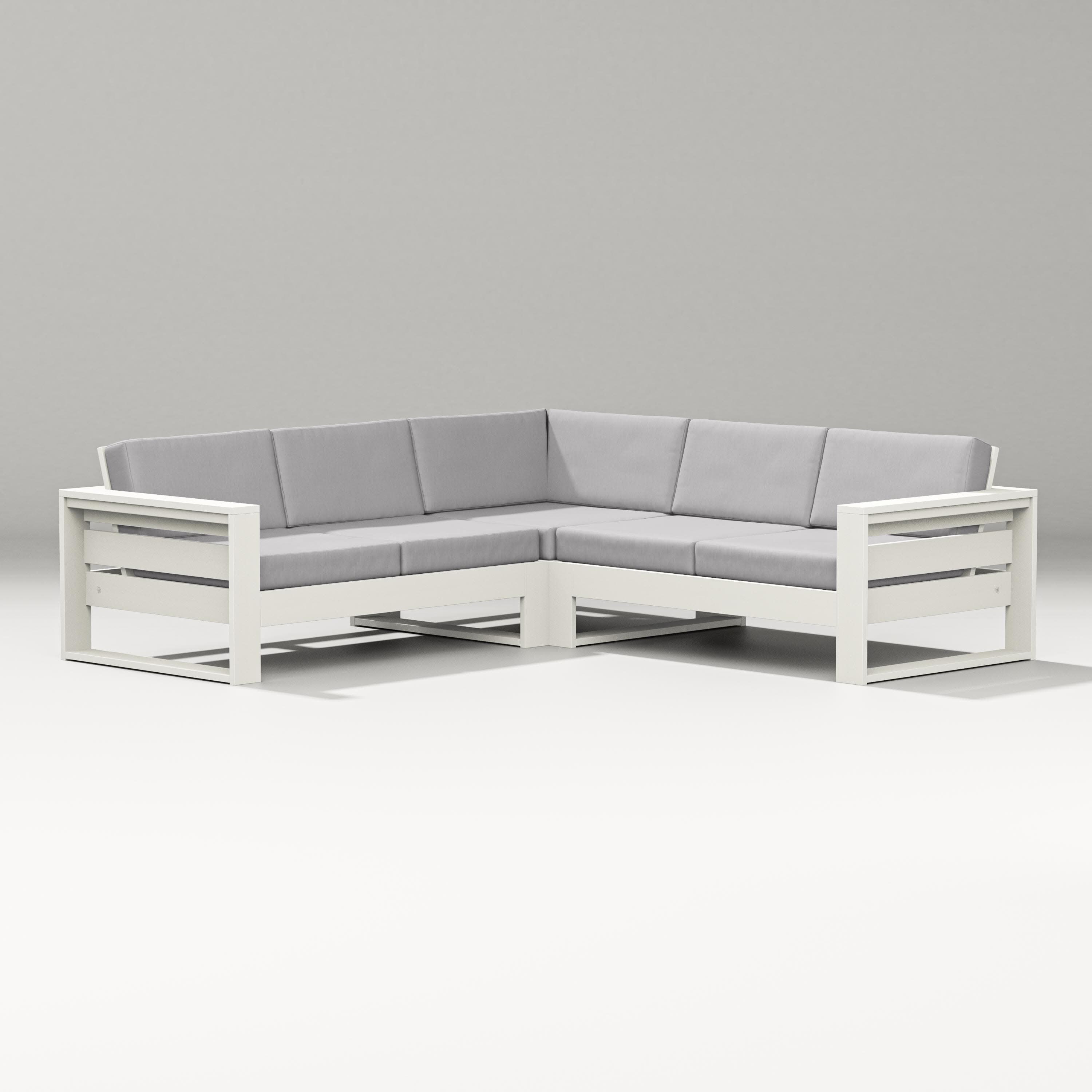Latitude Corner Sectional in Vintage White / Granite