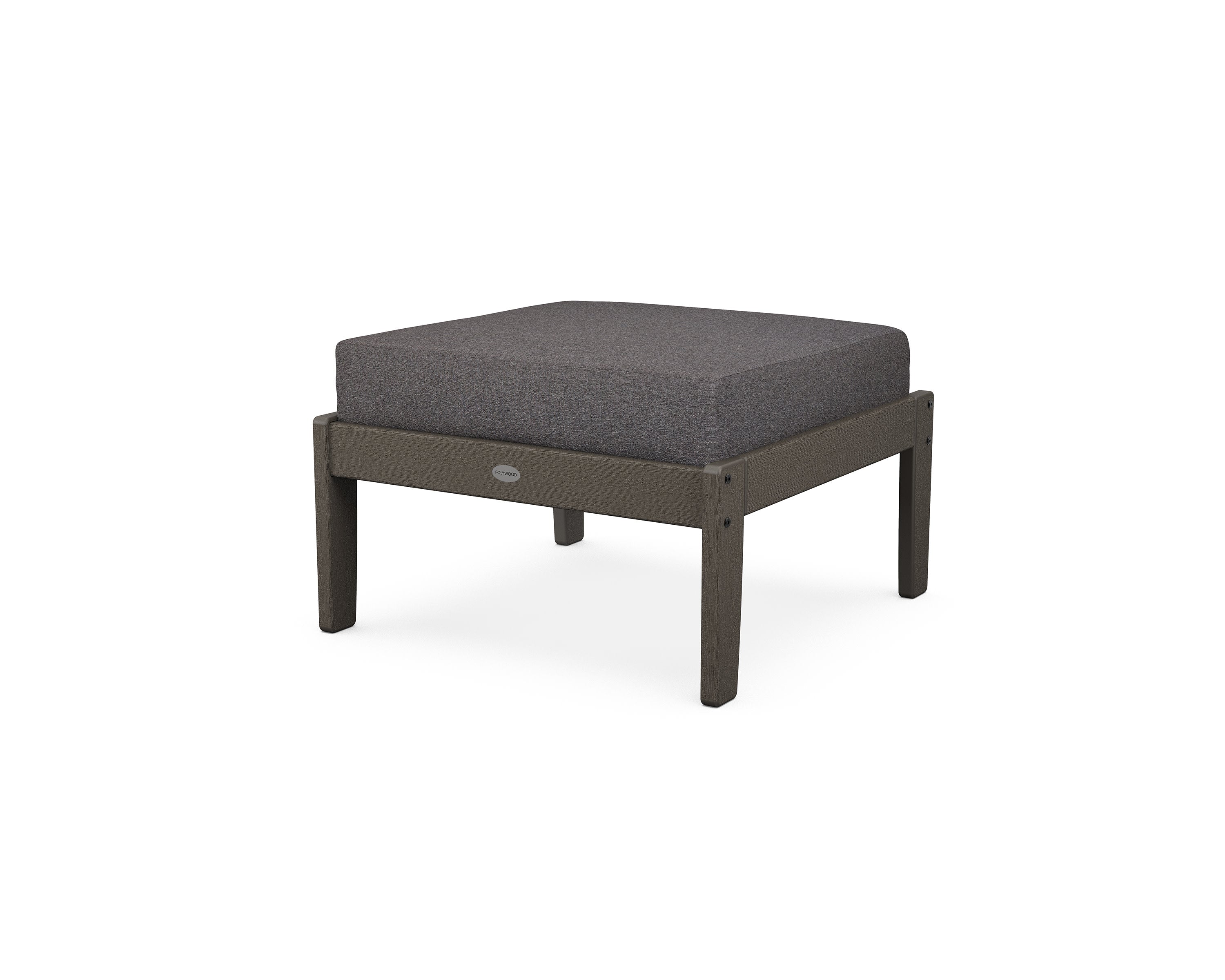 Braxton Deep Seating Ottoman in Vintage Coffee / Ash Charcoal