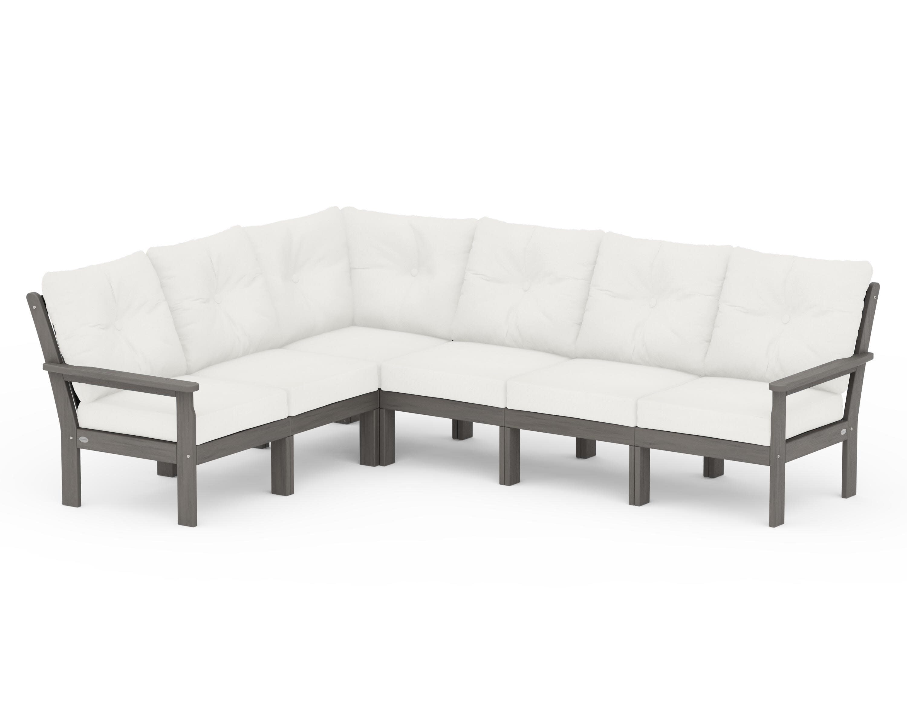 Vineyard 6-Piece Sectional in Driftwood / Natural Linen