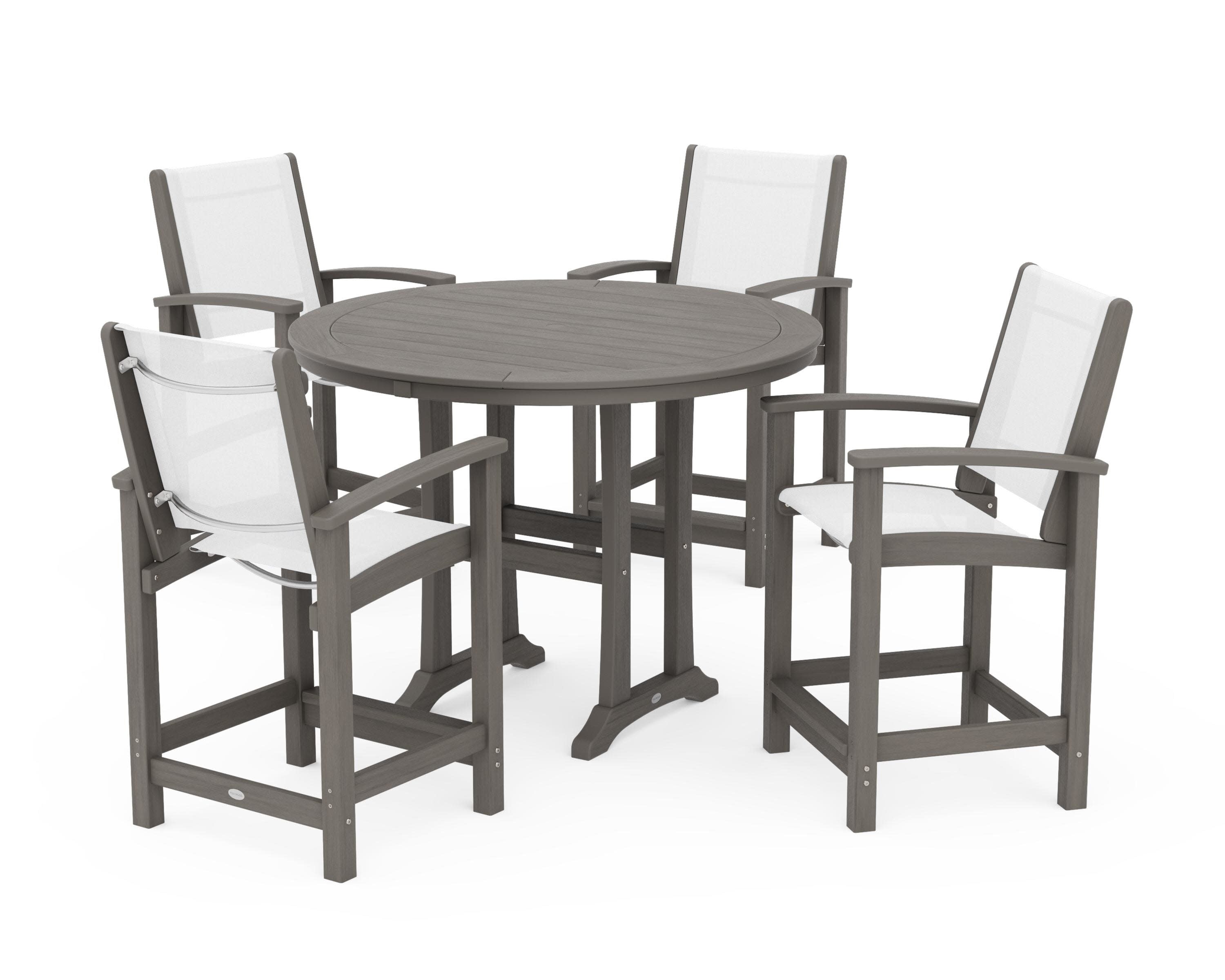 Coastal 5-Piece Counter Set in Driftwood / White Sling