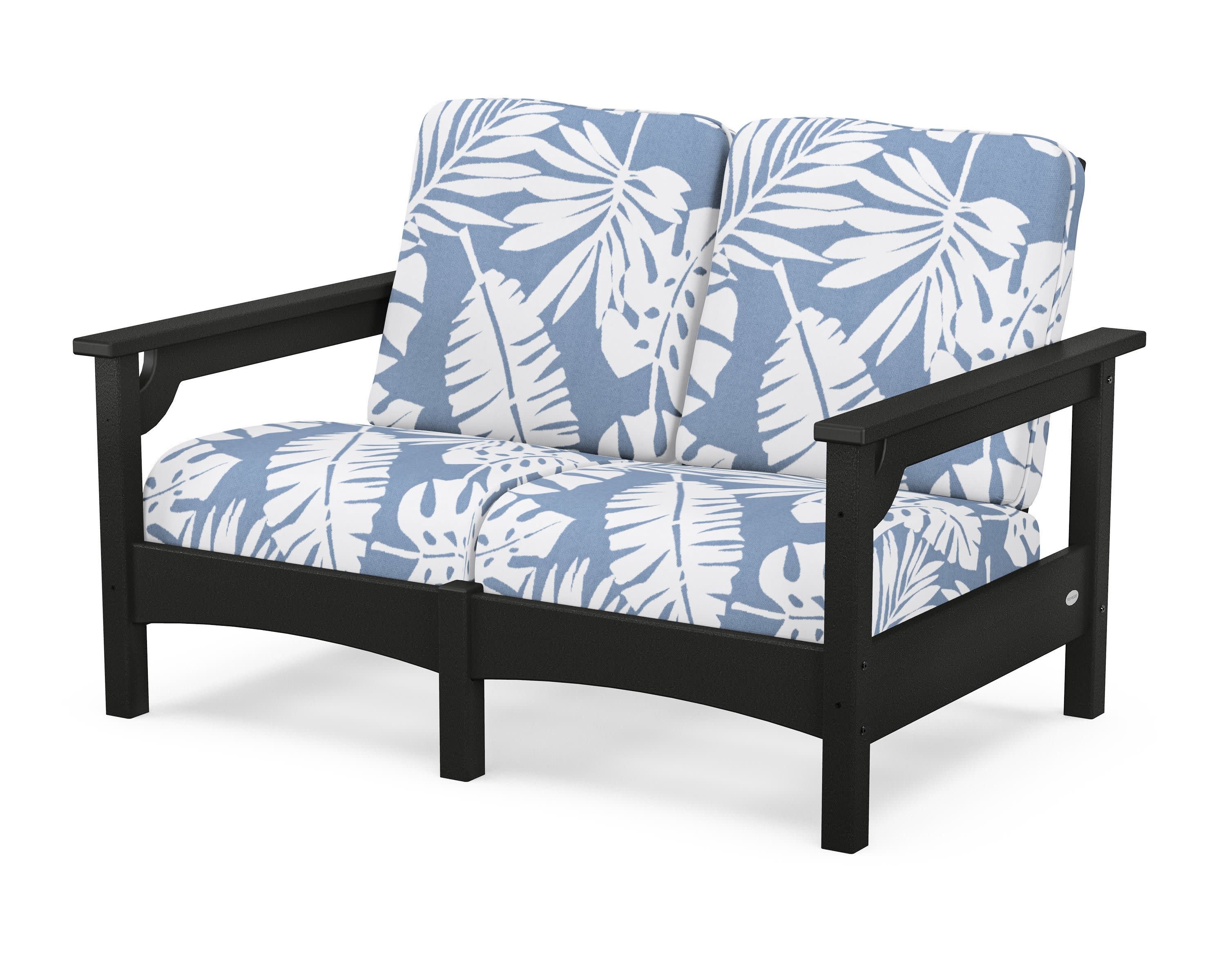 Club Loveseat in Black / Leaf Sky Blue
