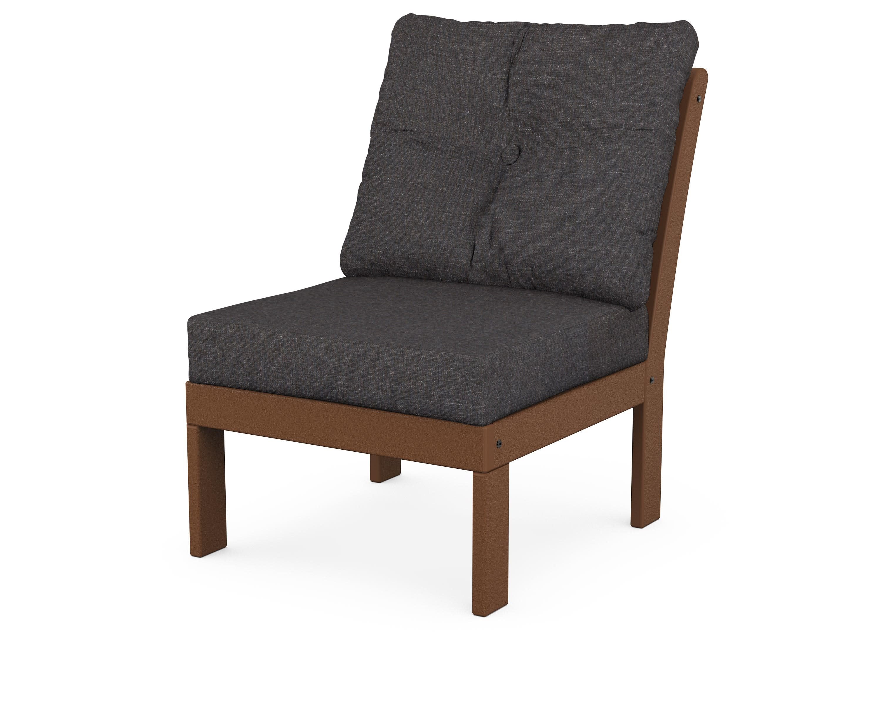 Vineyard Modular Armless Chair in Teak / Ash Charcoal