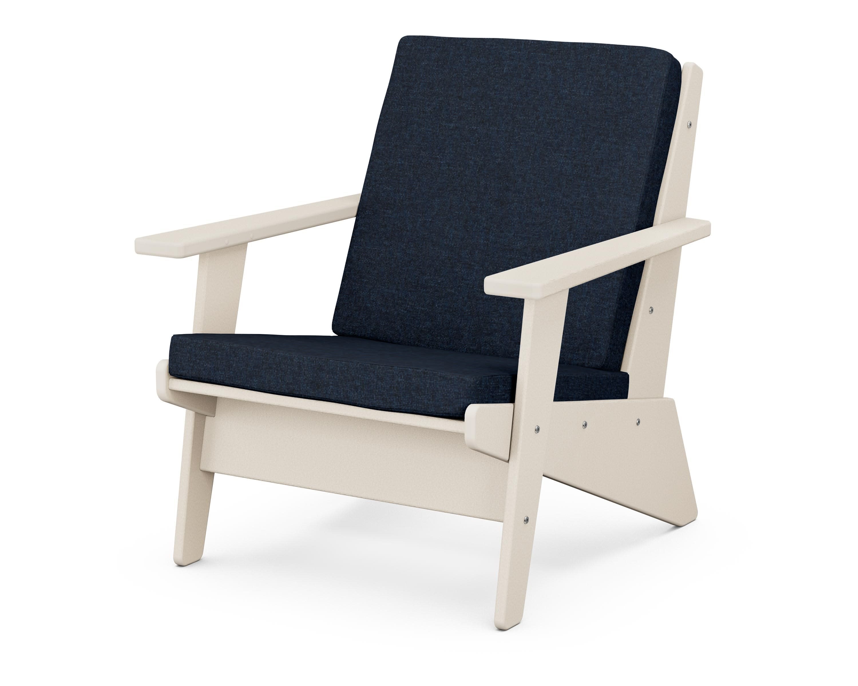 Riviera Modern Lounge Chair in Sand / Marine Indigo