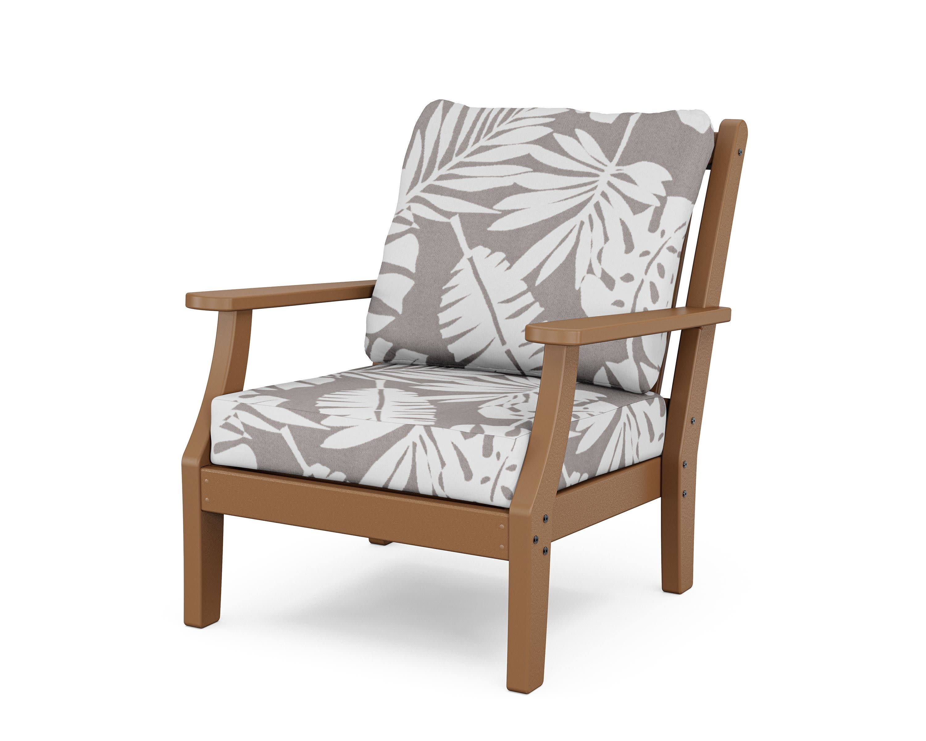 Wovendale Deep Seating Chair in Teak / Leaf Grey Mist