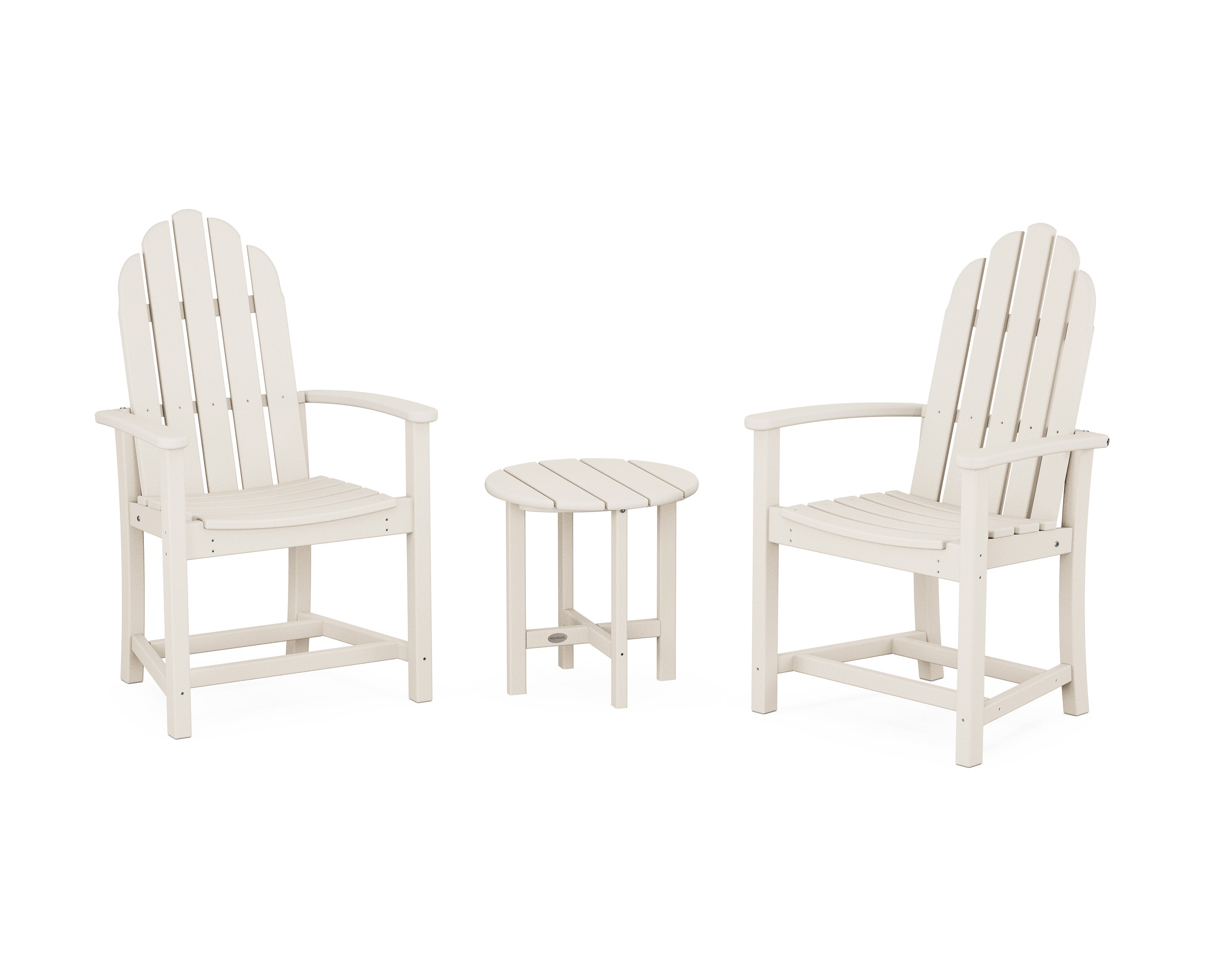 Classic 3-Piece Upright Adirondack Chair Set in Sand
