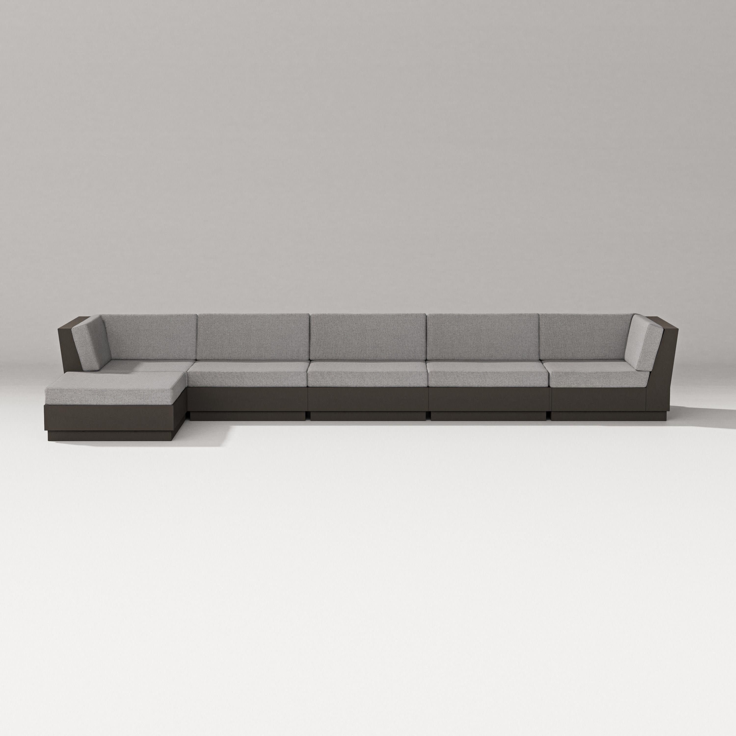 Elevate 6-Piece Chaise Sectional in Vintage Coffee / Grey Mist