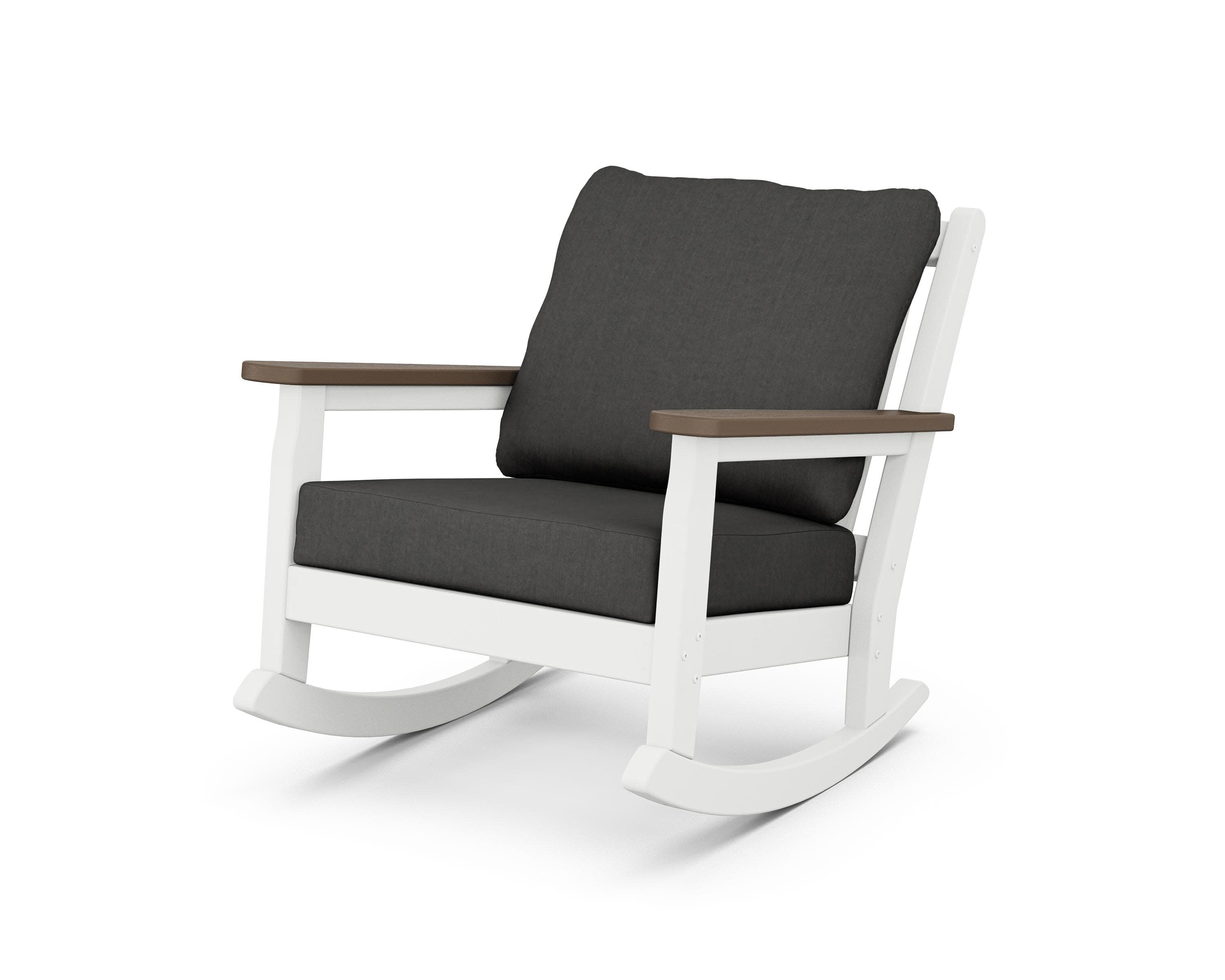 Chippendale Deep Seating Rocking Chair in White / Kona / Spectrum Carbon