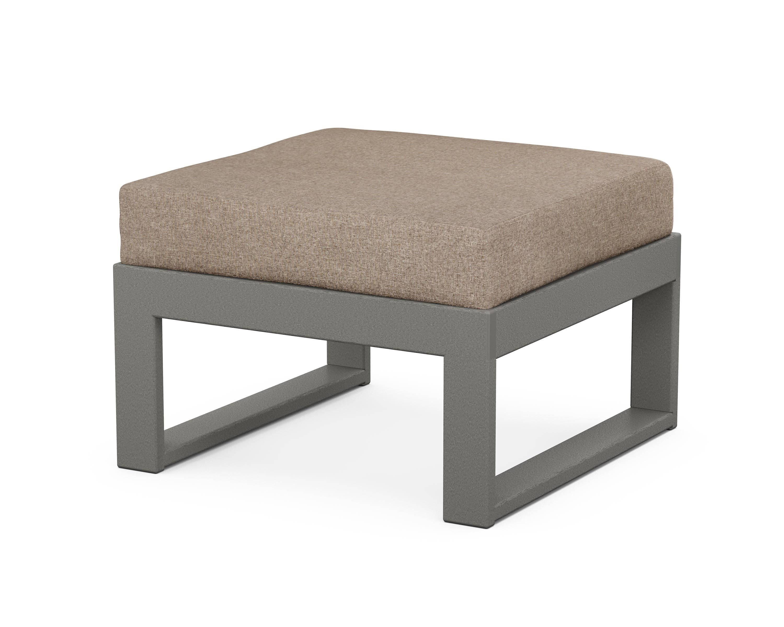 Modular Ottoman - Modern in Slate Grey / Spiced Burlap