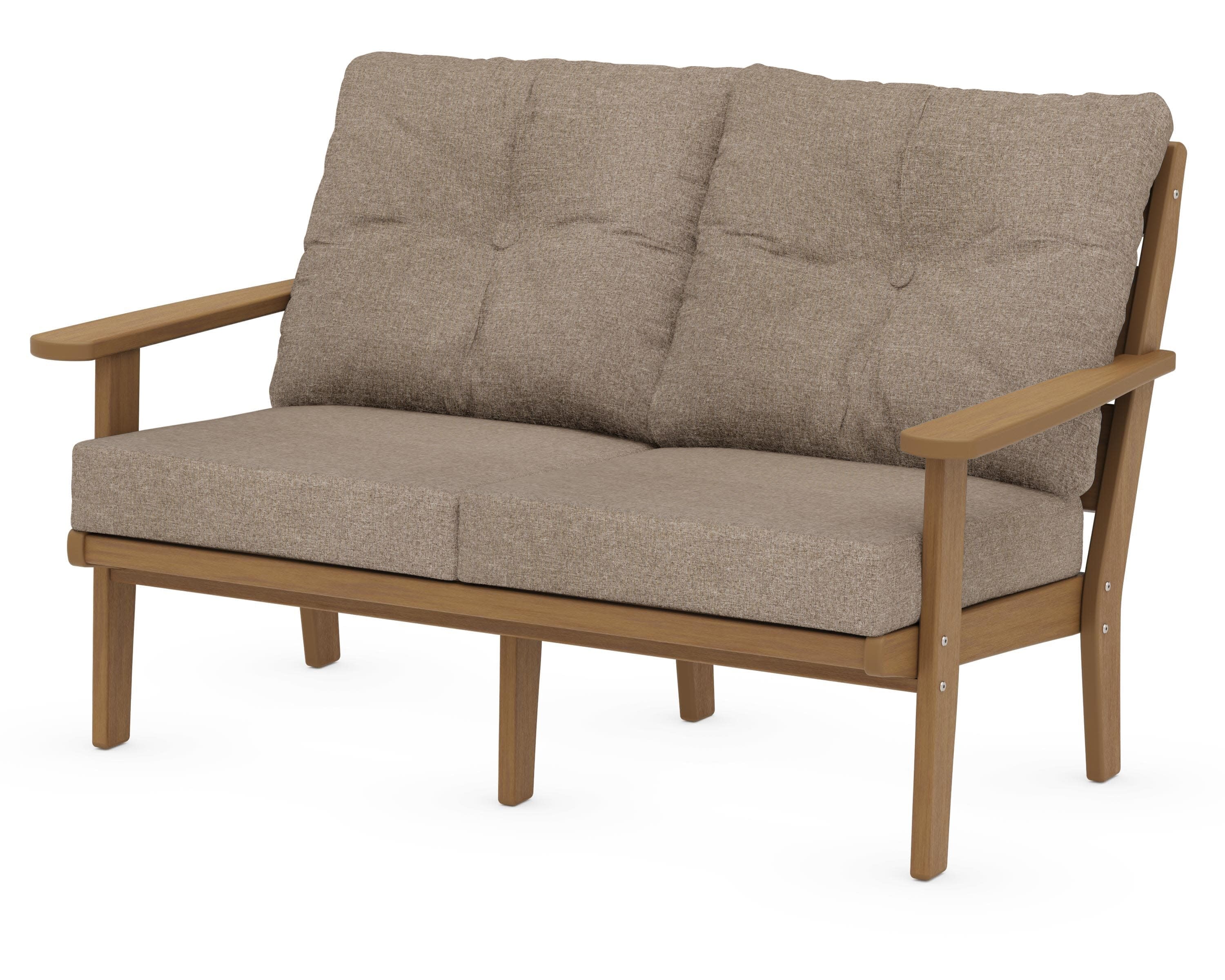 Lakeside Deep Seating Loveseat in Natural / Spiced Burlap