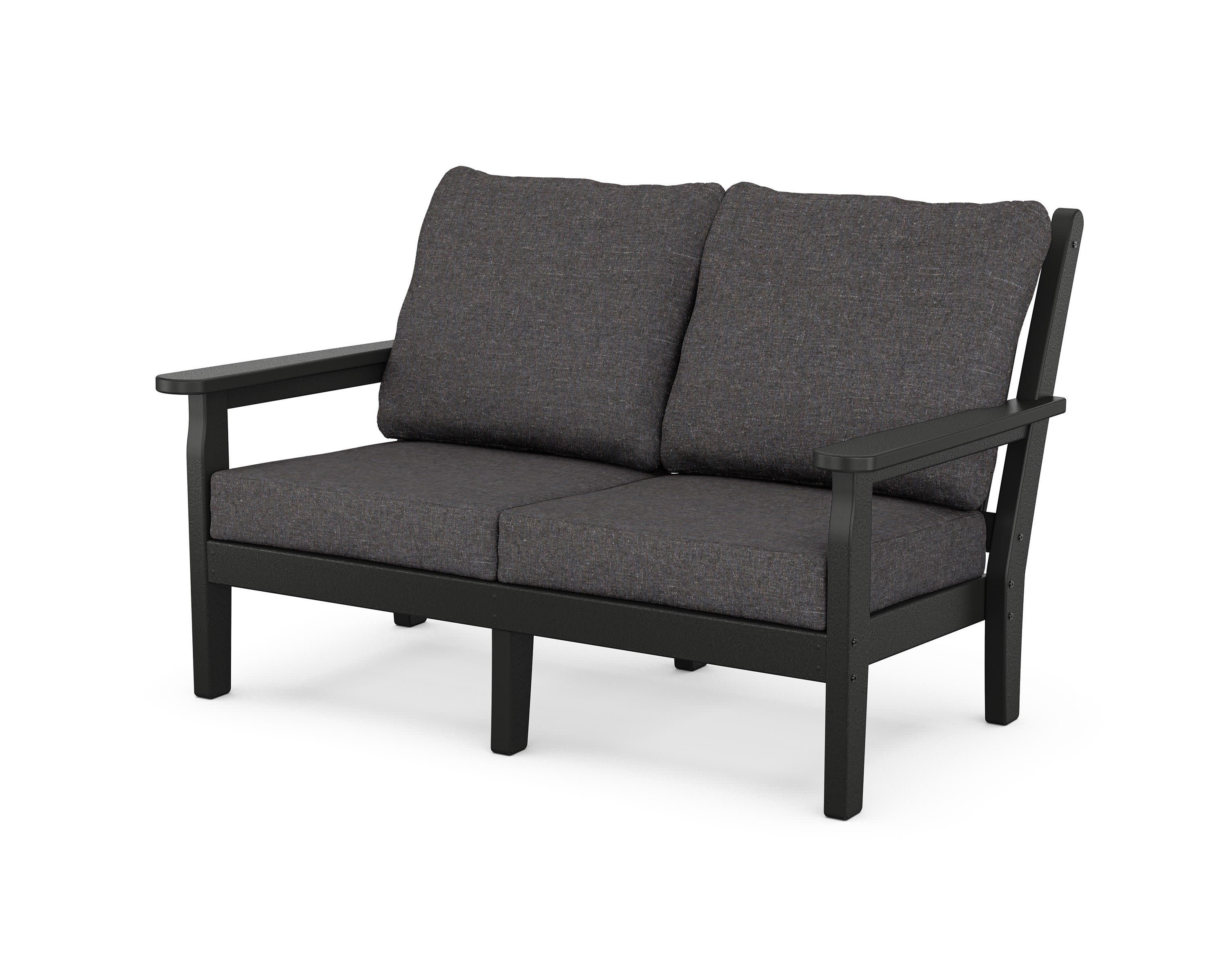 Chippendale Deep Seating Loveseat in Black / Ash Charcoal