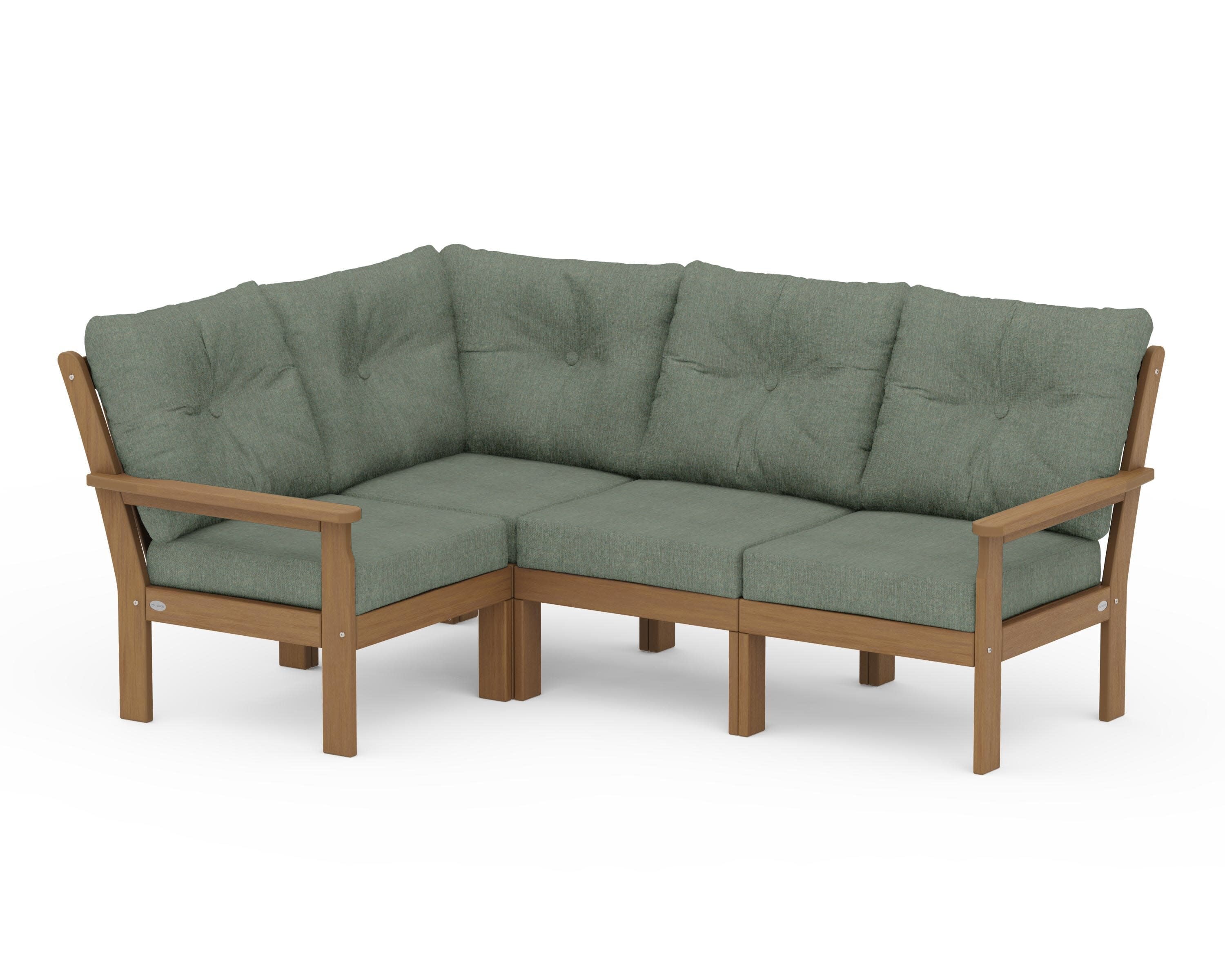 Vineyard 4-Piece Sectional in Natural / Cast Sage