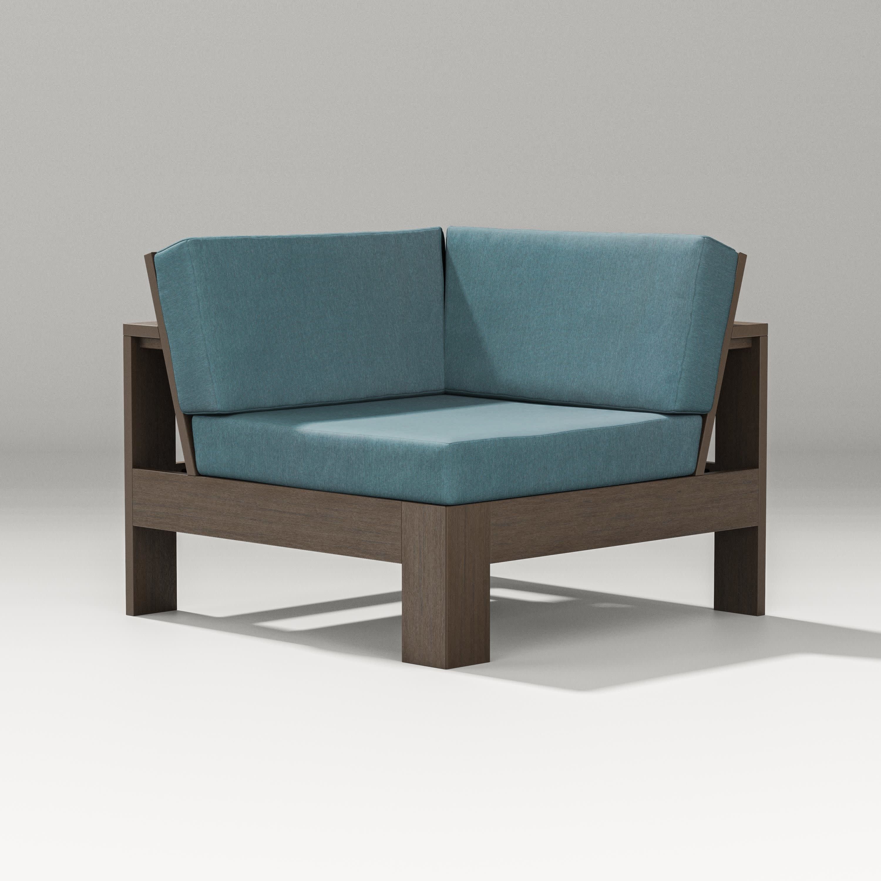 Latitude Modular Corner Chair in Kona / Ocean Teal