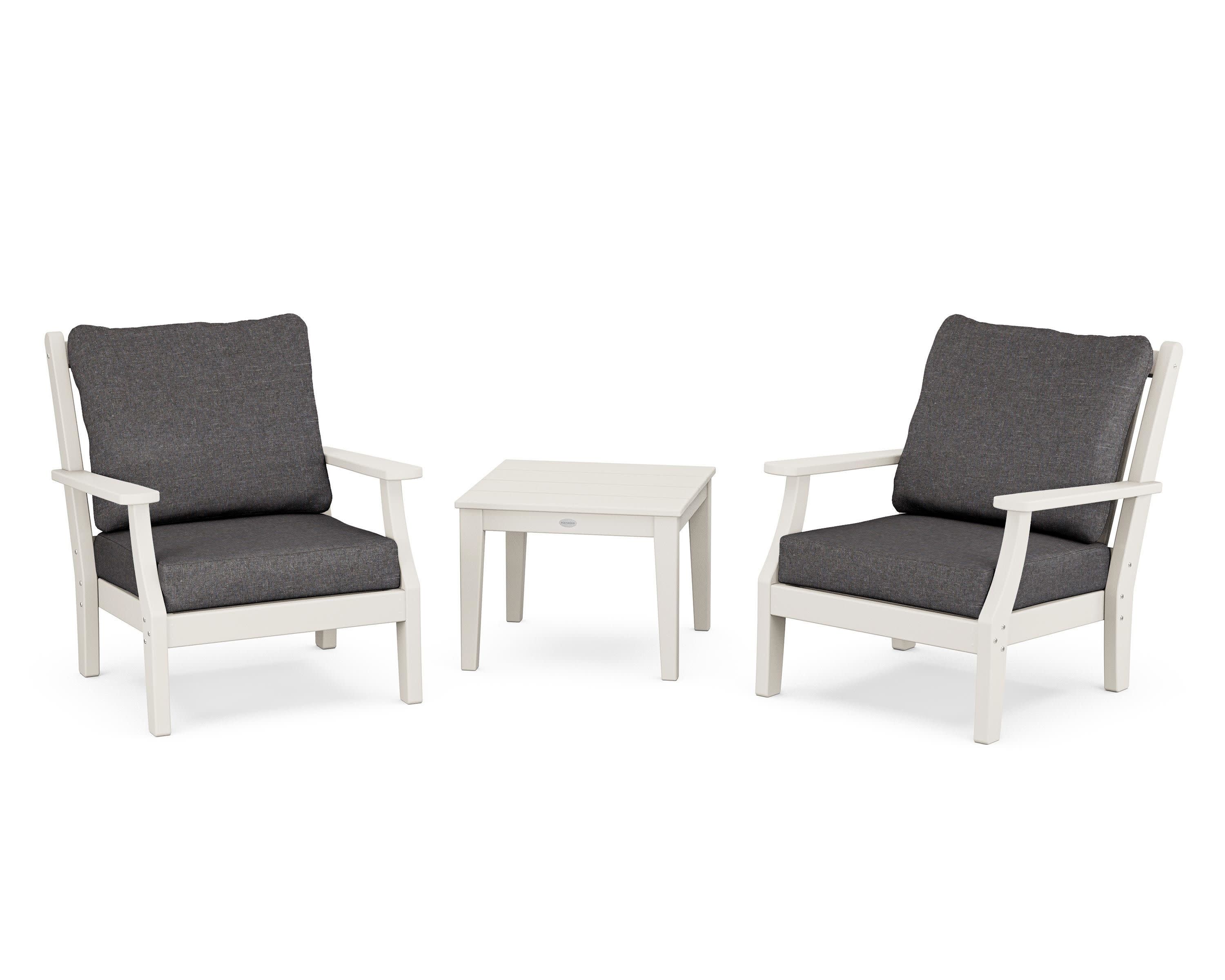 Wovendale 3-Piece Deep Seating Set in Sand / Ash Charcoal