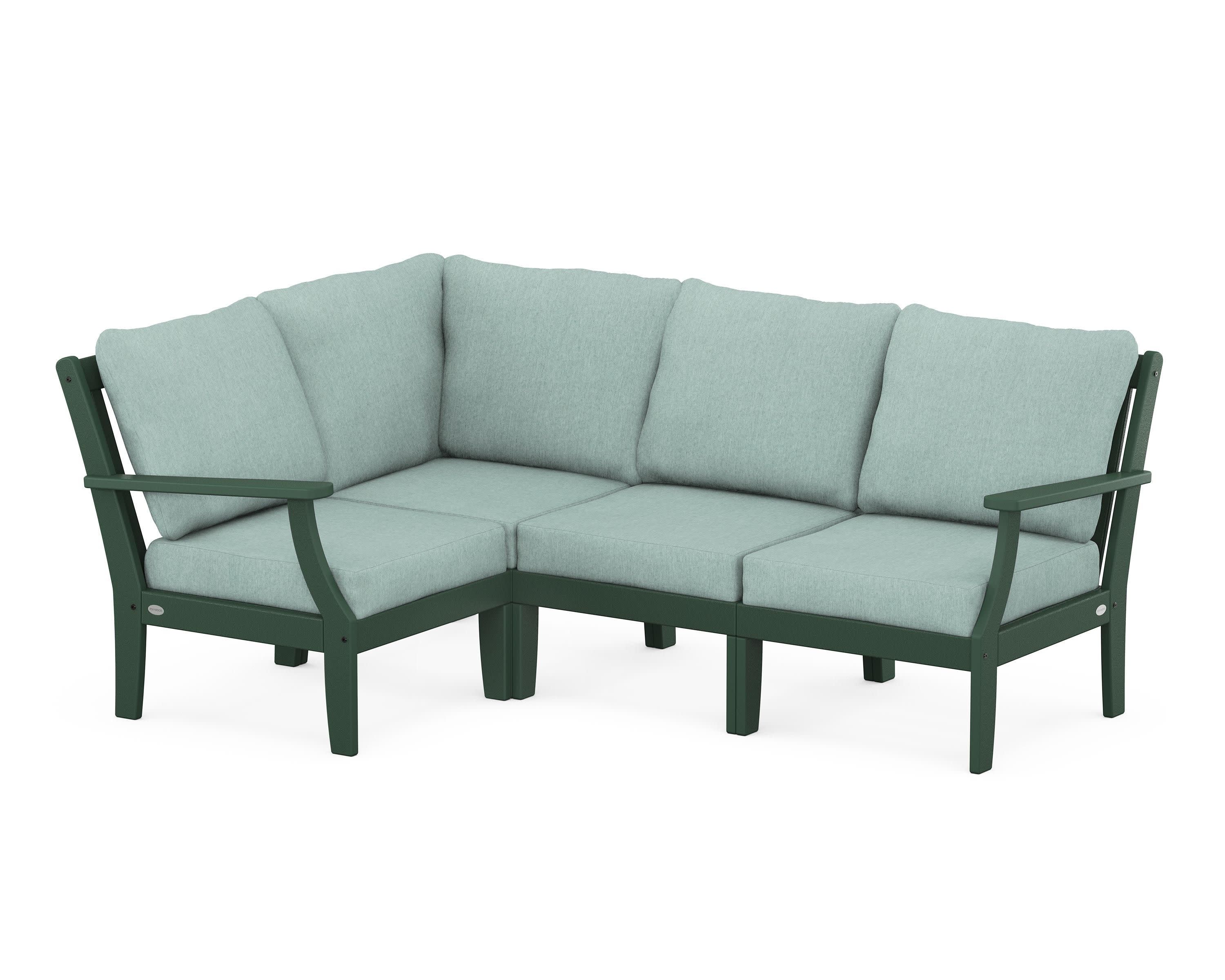 Braxton Modular 4-Piece Deep Seating Set in Green / Glacier Spa