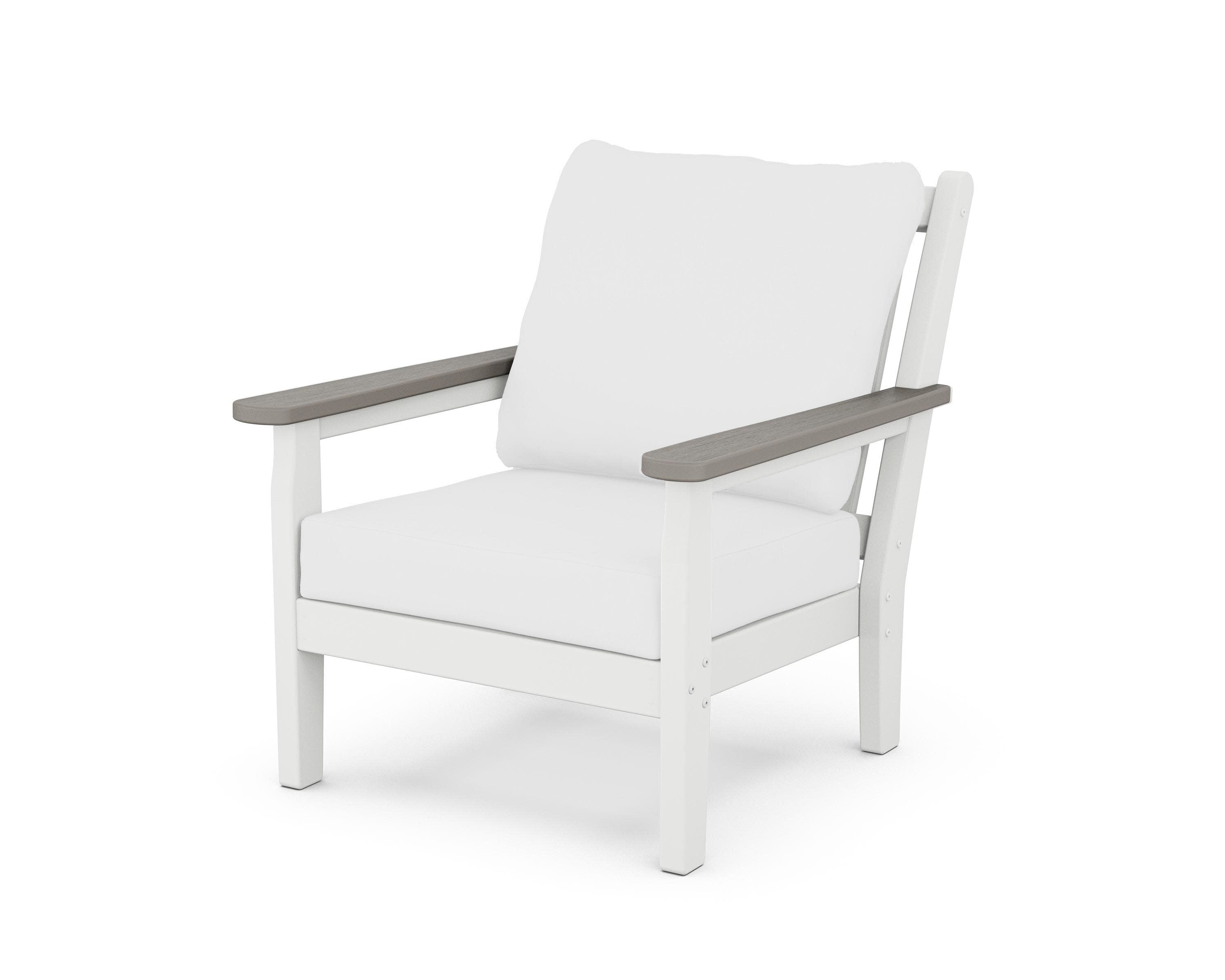 Chippendale Deep Seating Chair in White / Driftwood / Natural