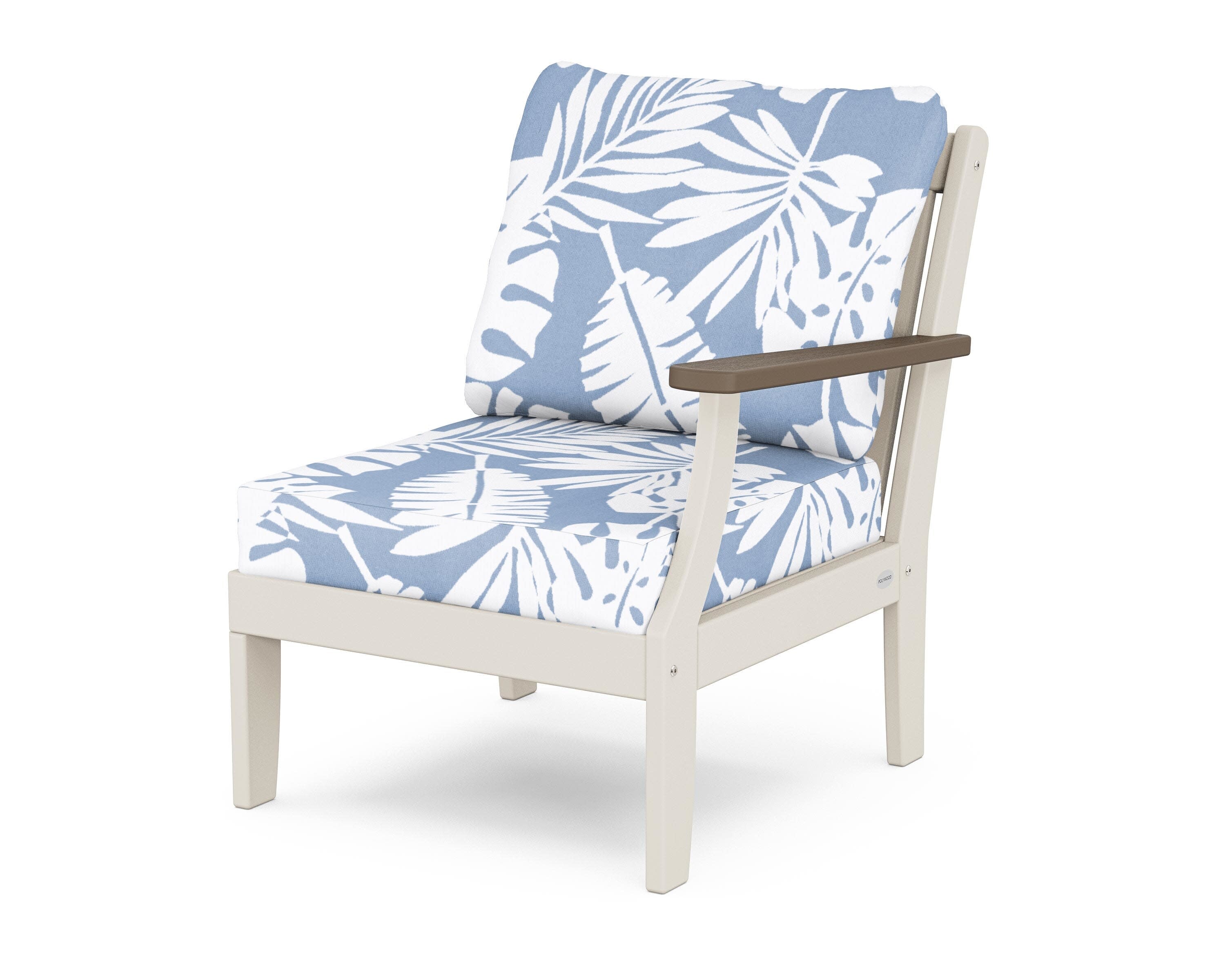 Braxton Modular Right Arm Chair in Sand / Kona / Leaf Sky Blue