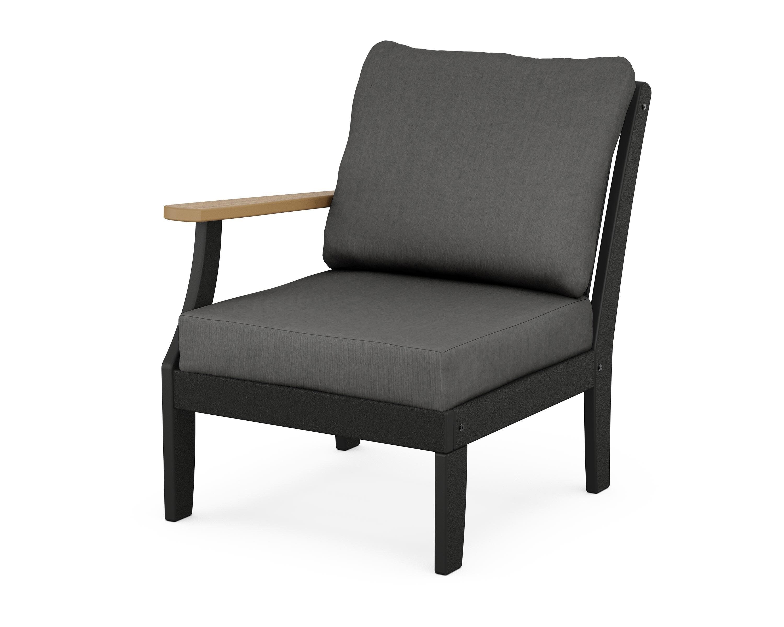 Braxton Modular Left Arm Chair in Black / Natural / Spectrum Carbon