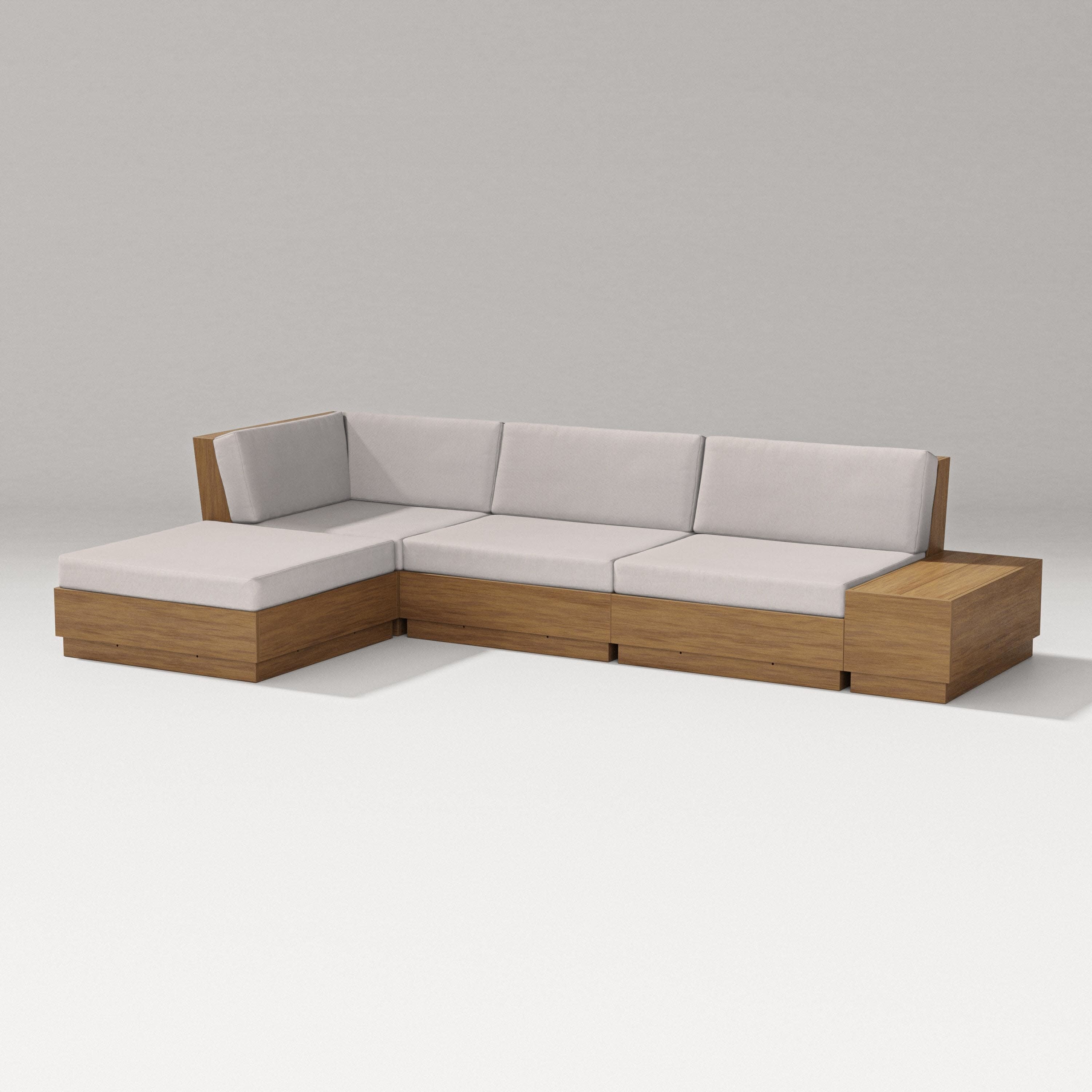 Elevate Chaise Sectional in Natural / Dune Burlap