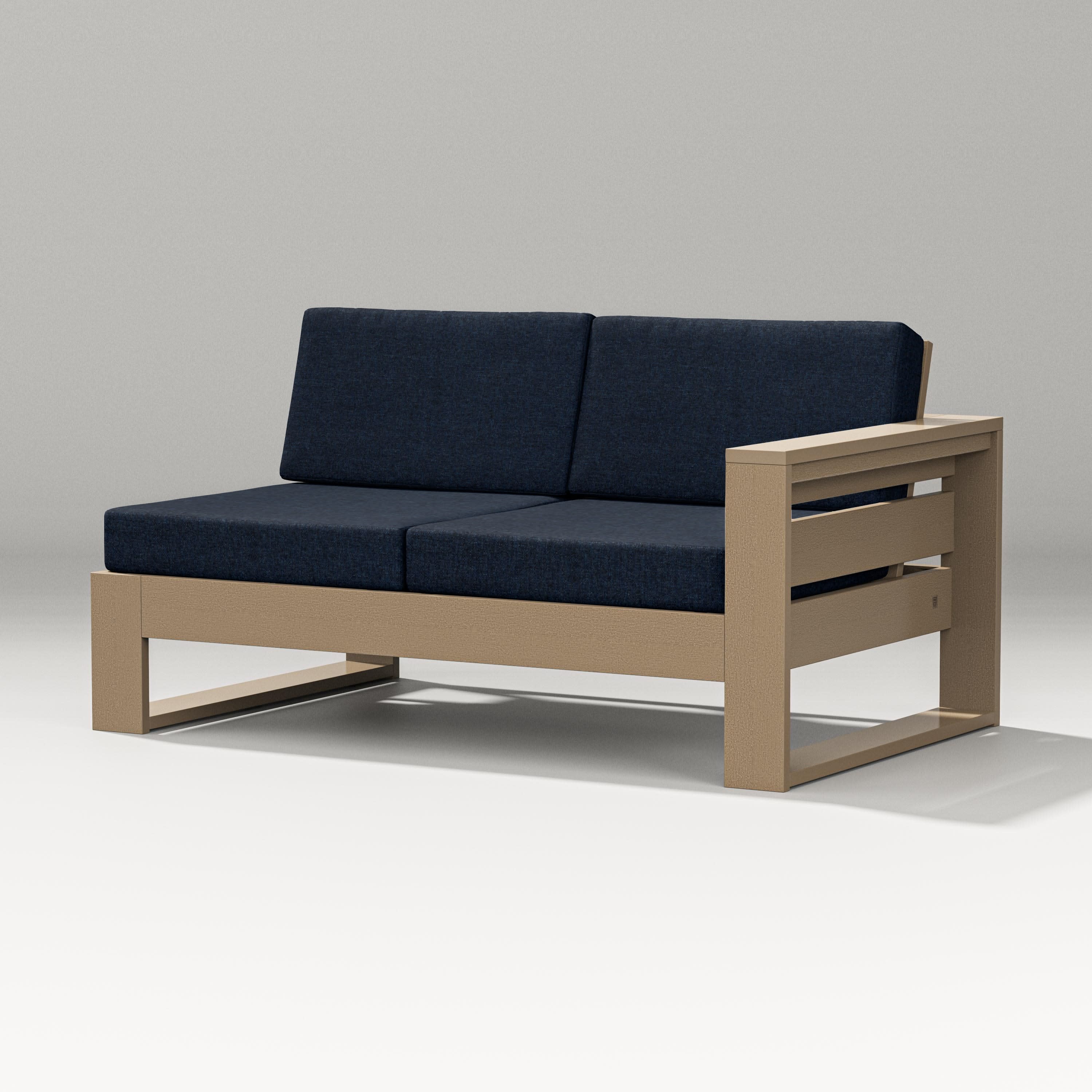 Latitude Modular Right Arm Loveseat in Vintage Sahara / Marine Indigo
