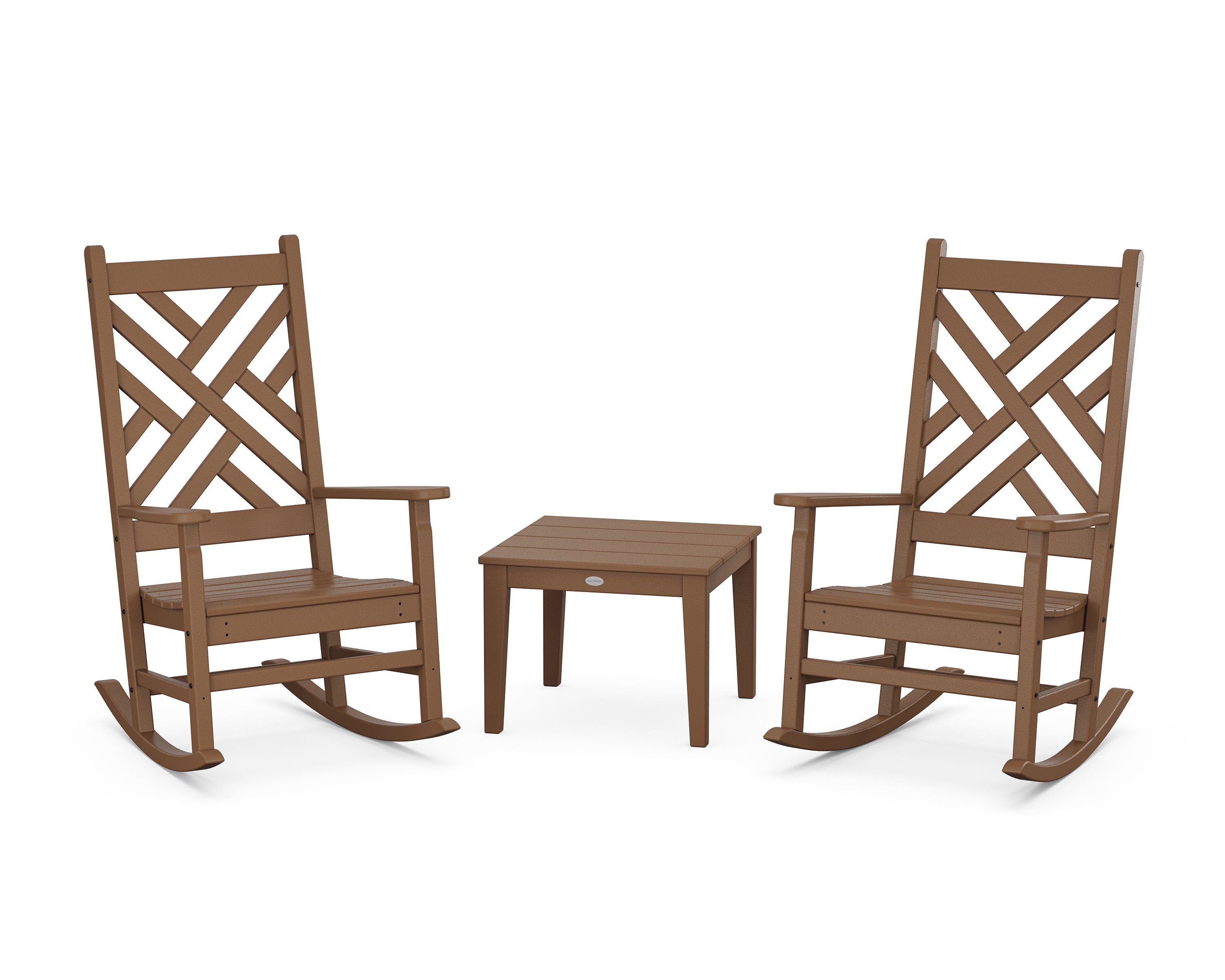 Chippendale 3-Piece Rocking Chair Set in Teak
