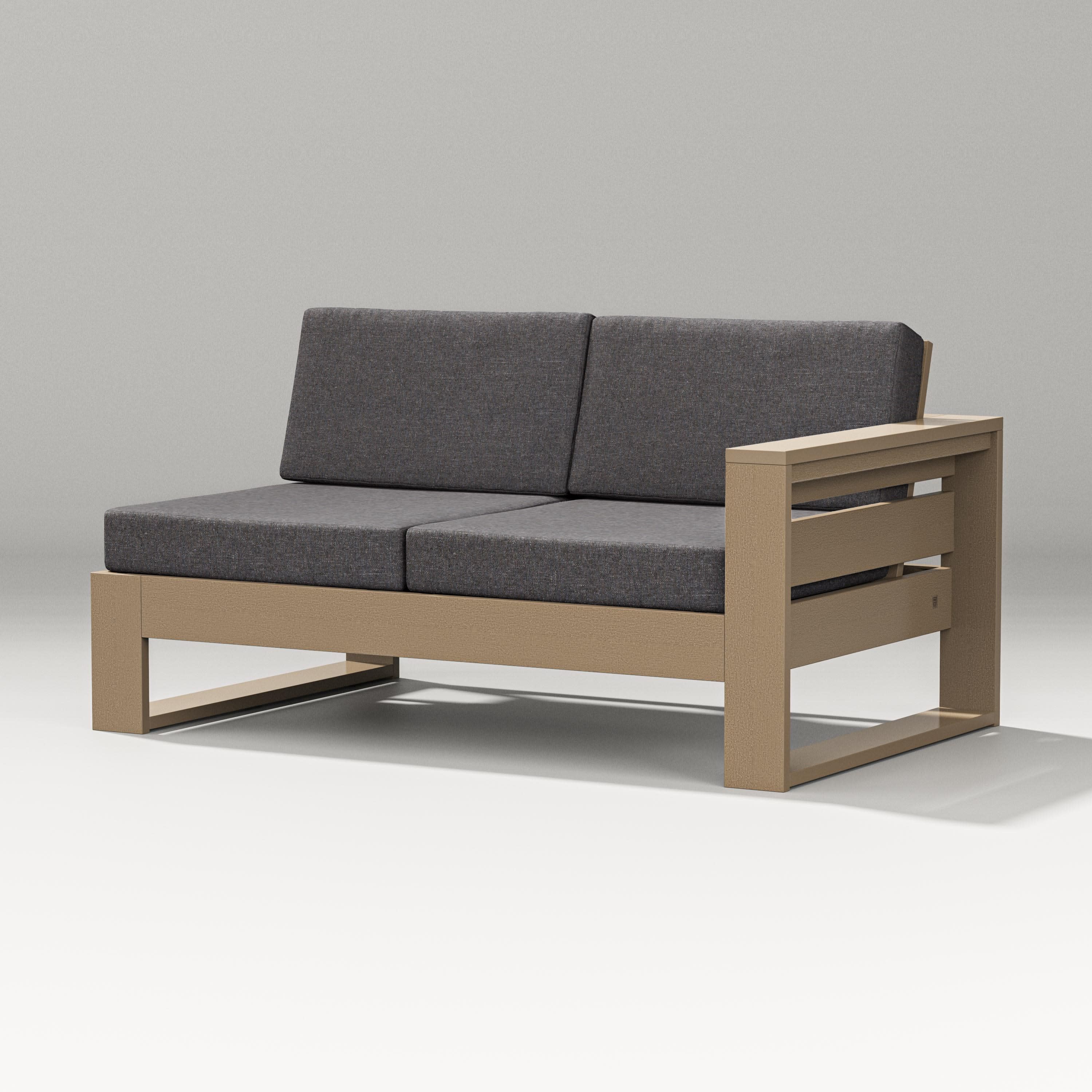Latitude Modular Right Arm Loveseat in Vintage Sahara / Ash Charcoal