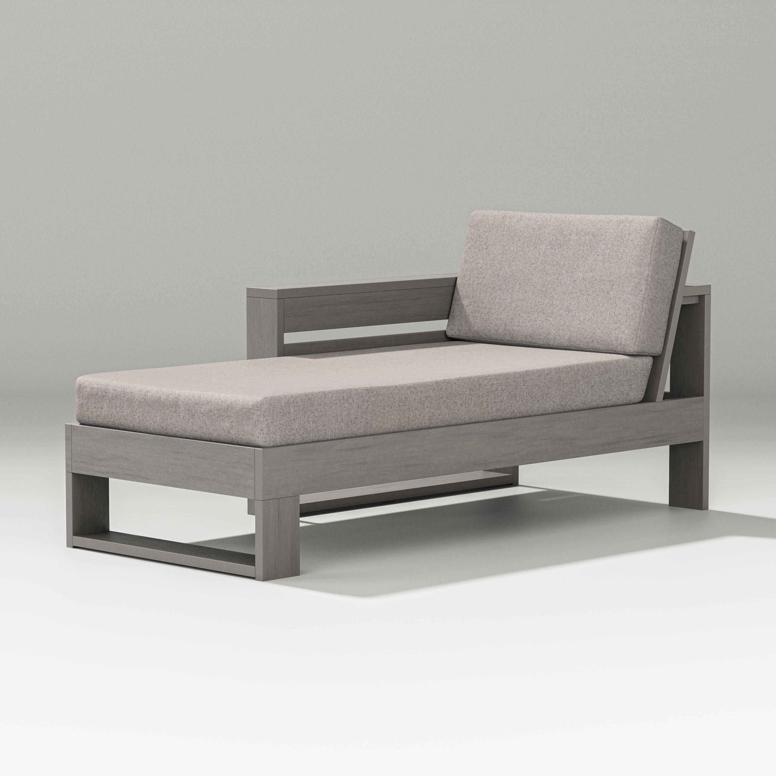 Latitude Modular Left Arm Chaise in Driftwood / Weathered Tweed