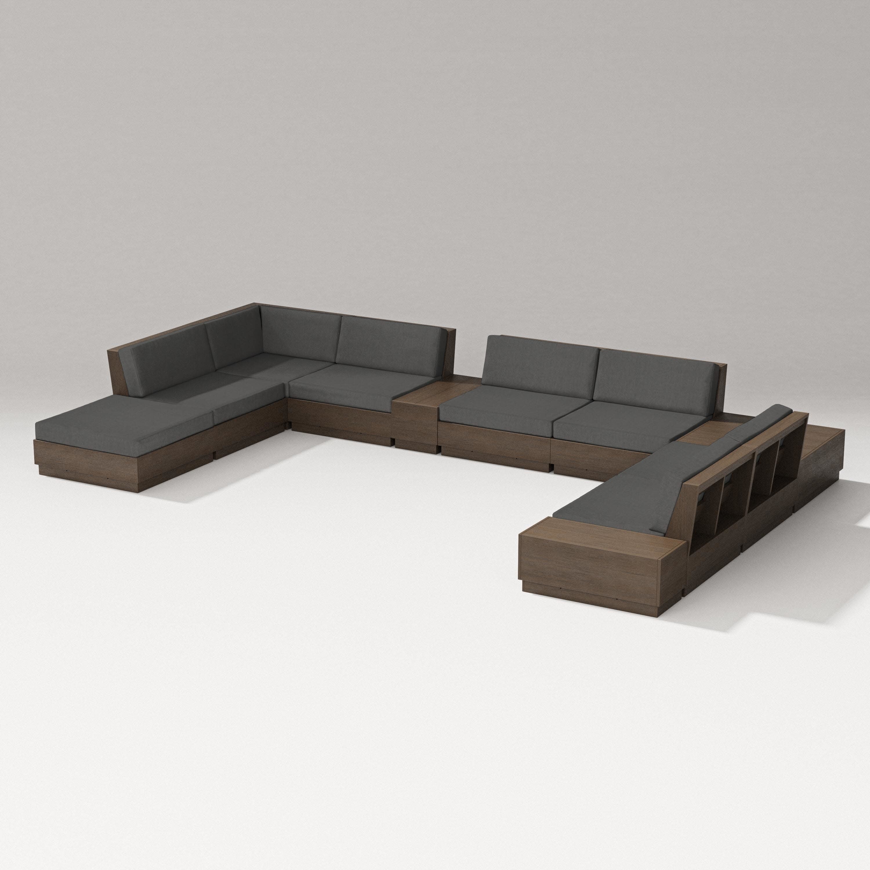 Elevate 11-Piece Conversation Sectional Set in Kona / Spectrum Carbon