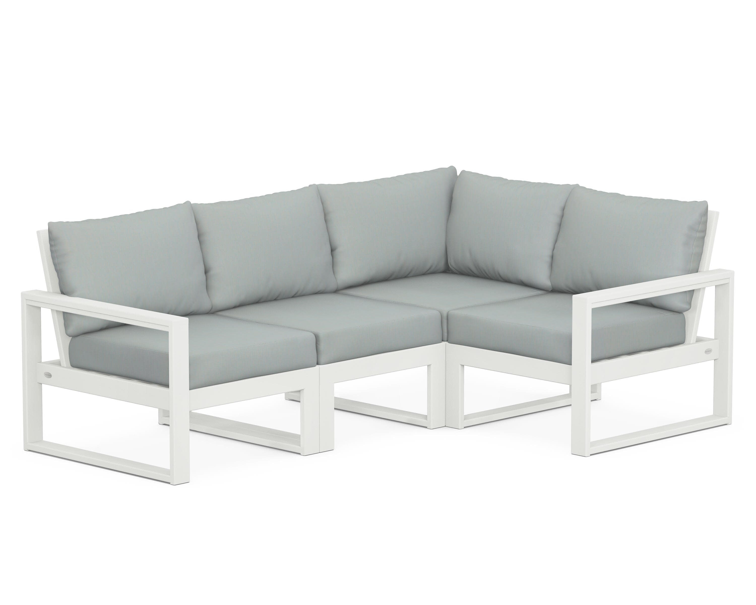 EDGE 4-Piece Modular Deep Seating Set in Vintage White / Spa