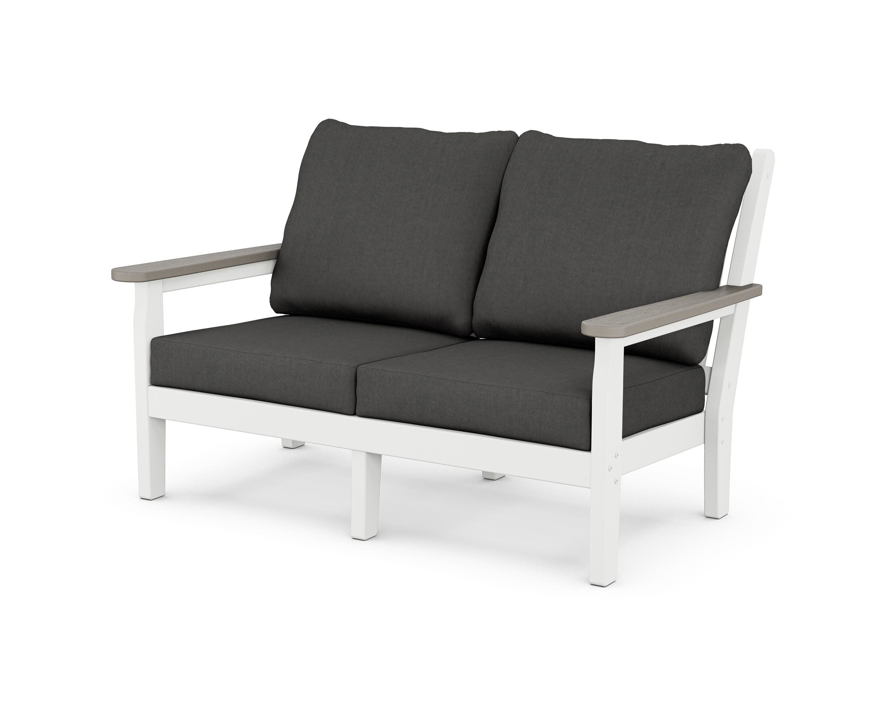 Chippendale Deep Seating Loveseat in White / Driftwood / Spectrum Carbon