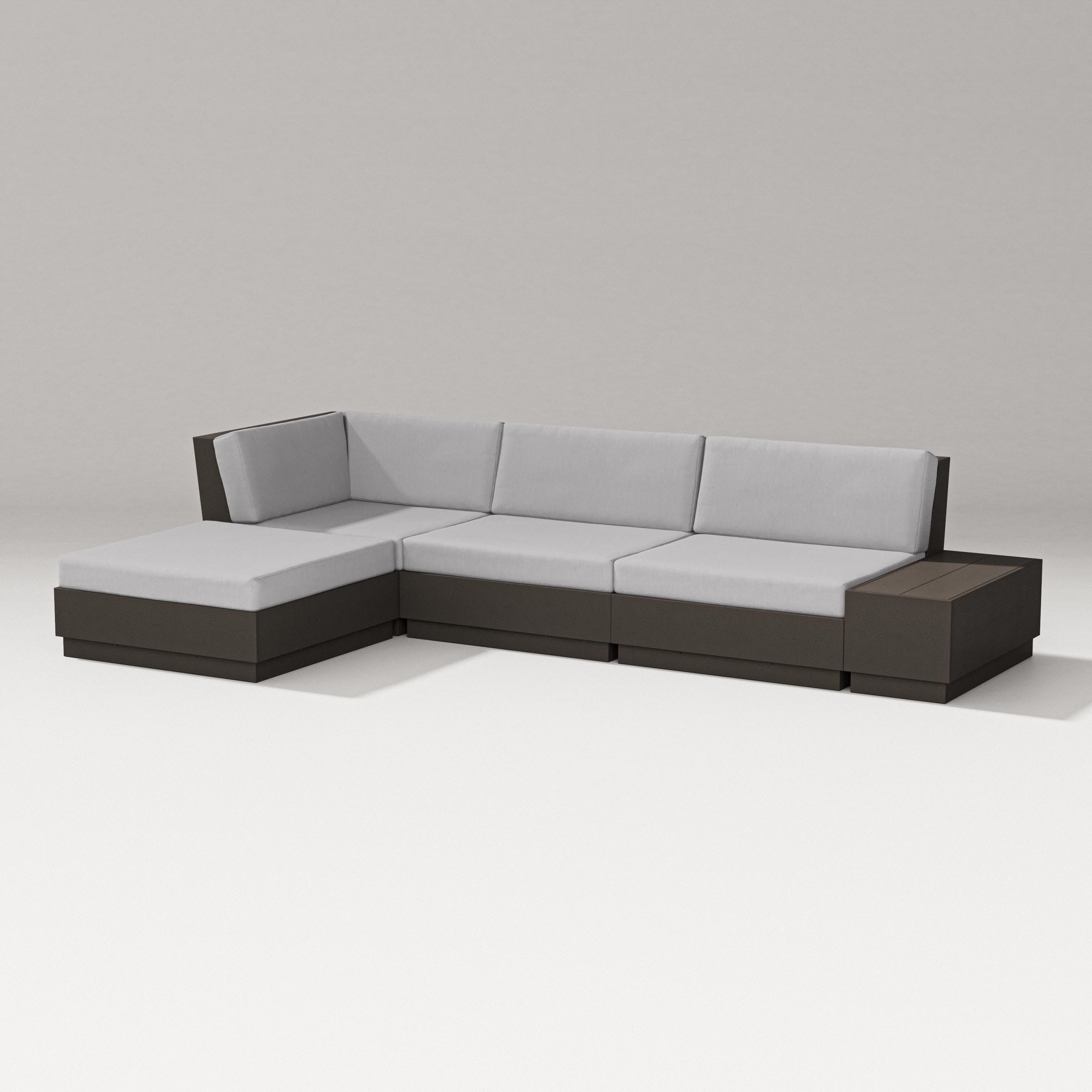Elevate Chaise Sectional in Vintage Coffee / Granite