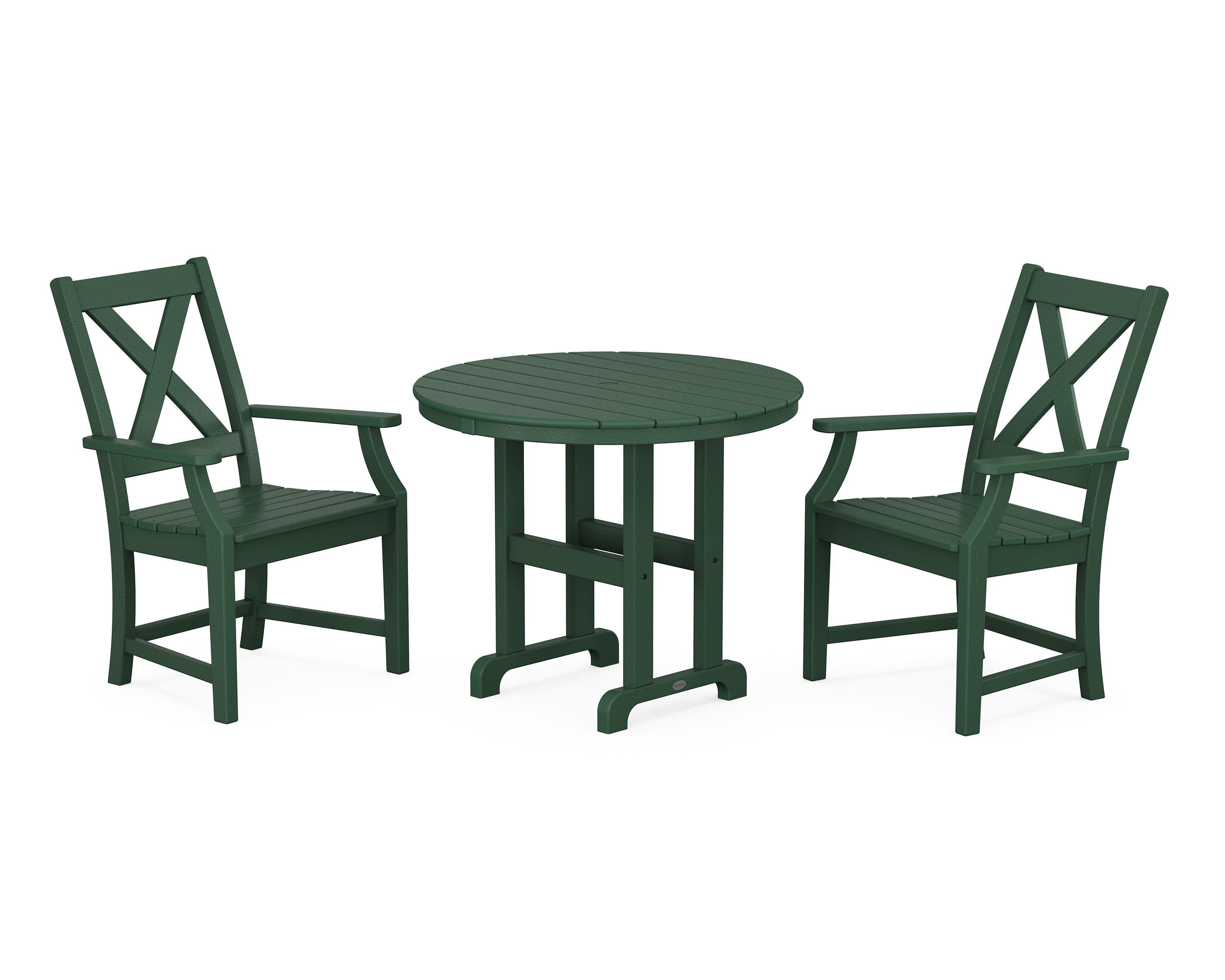 Braxton 3-Piece Round Dining Set in Green