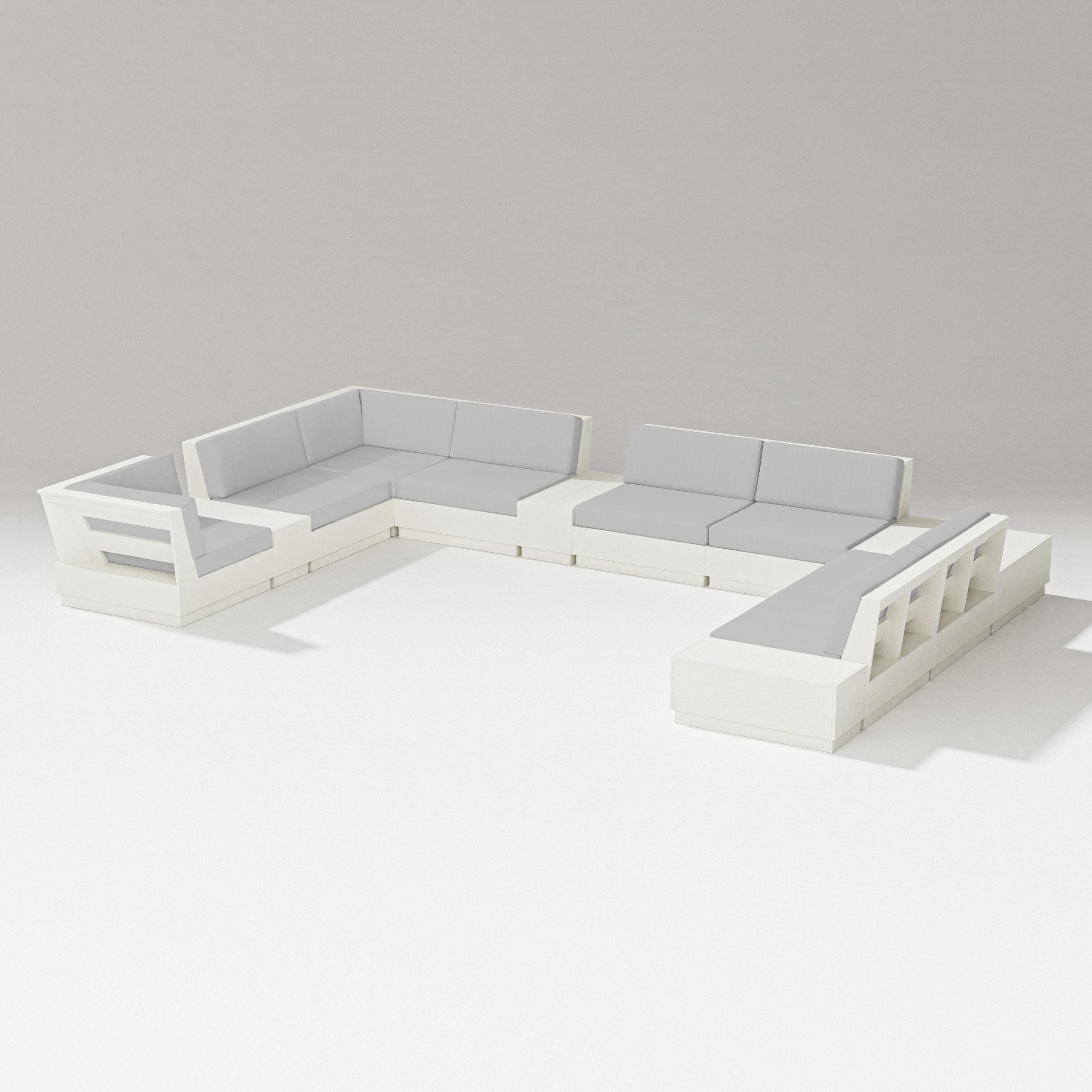 Elevate 12-Piece Conversation Sectional Set in Vintage White / Granite