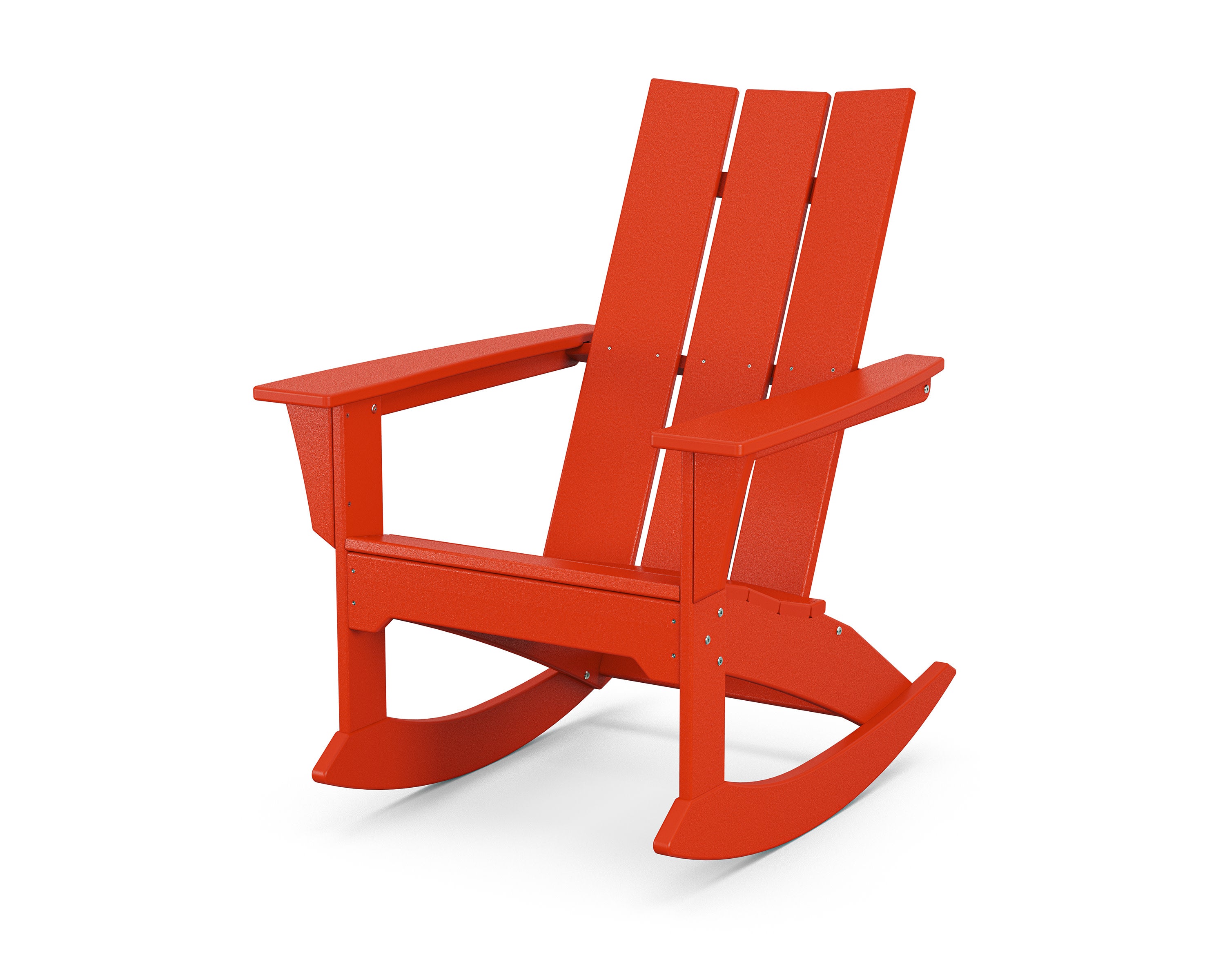 Modern Adirondack Rocker in Sunset Red