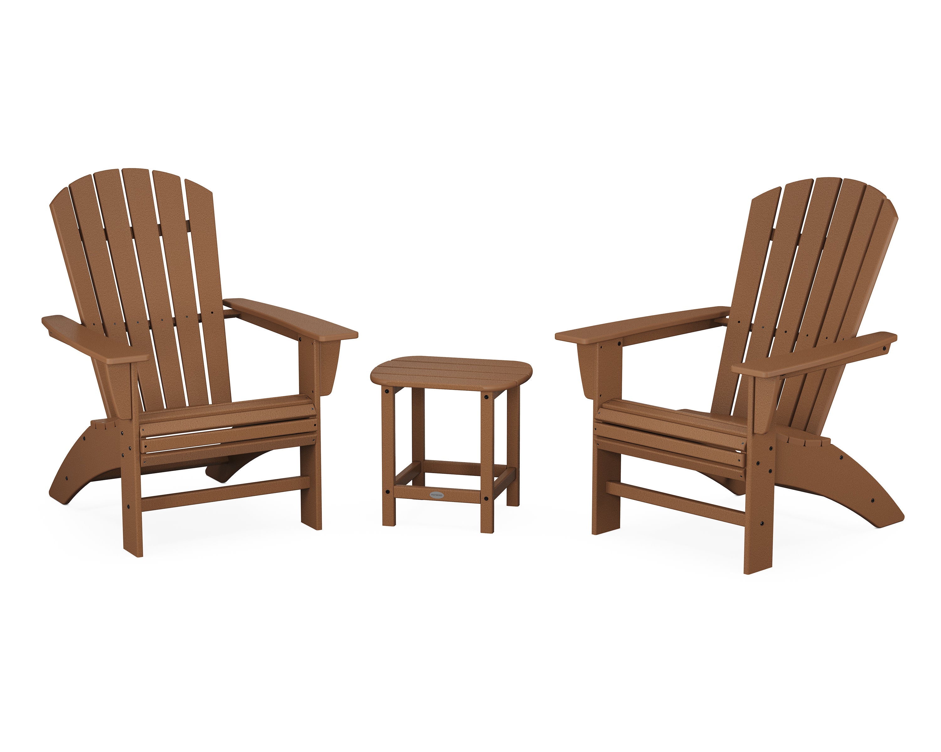 Nautical 3-Piece Curveback Adirondack Set in Teak