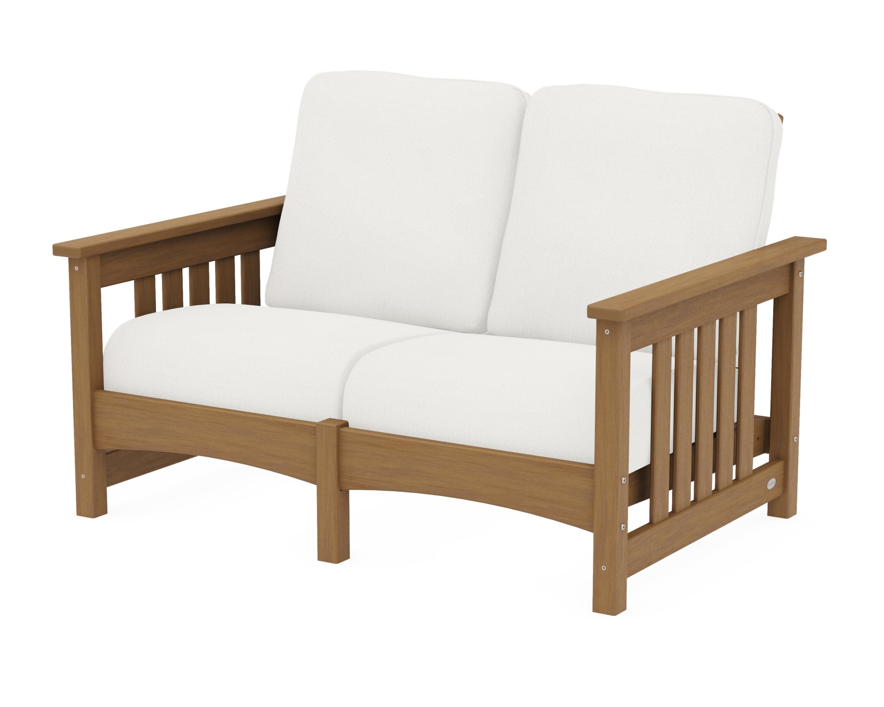 Club Mission Loveseat in Natural / Natural Linen