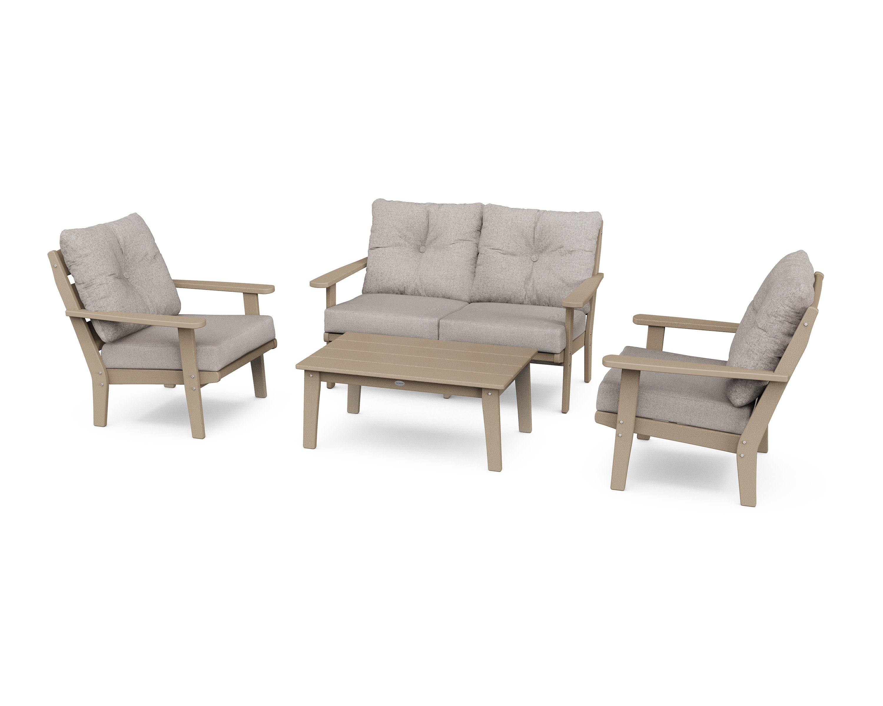 Lakeside 4-Piece Deep Seating Set in Vintage Sahara / Weathered Tweed