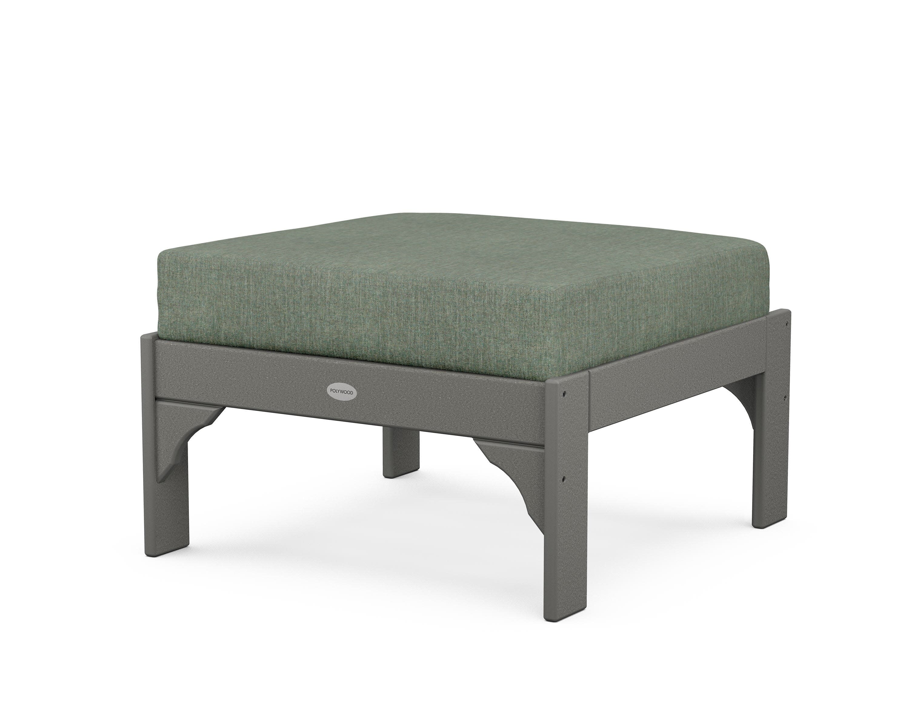 Vineyard Deep Seating Ottoman in Slate Grey / Cast Sage