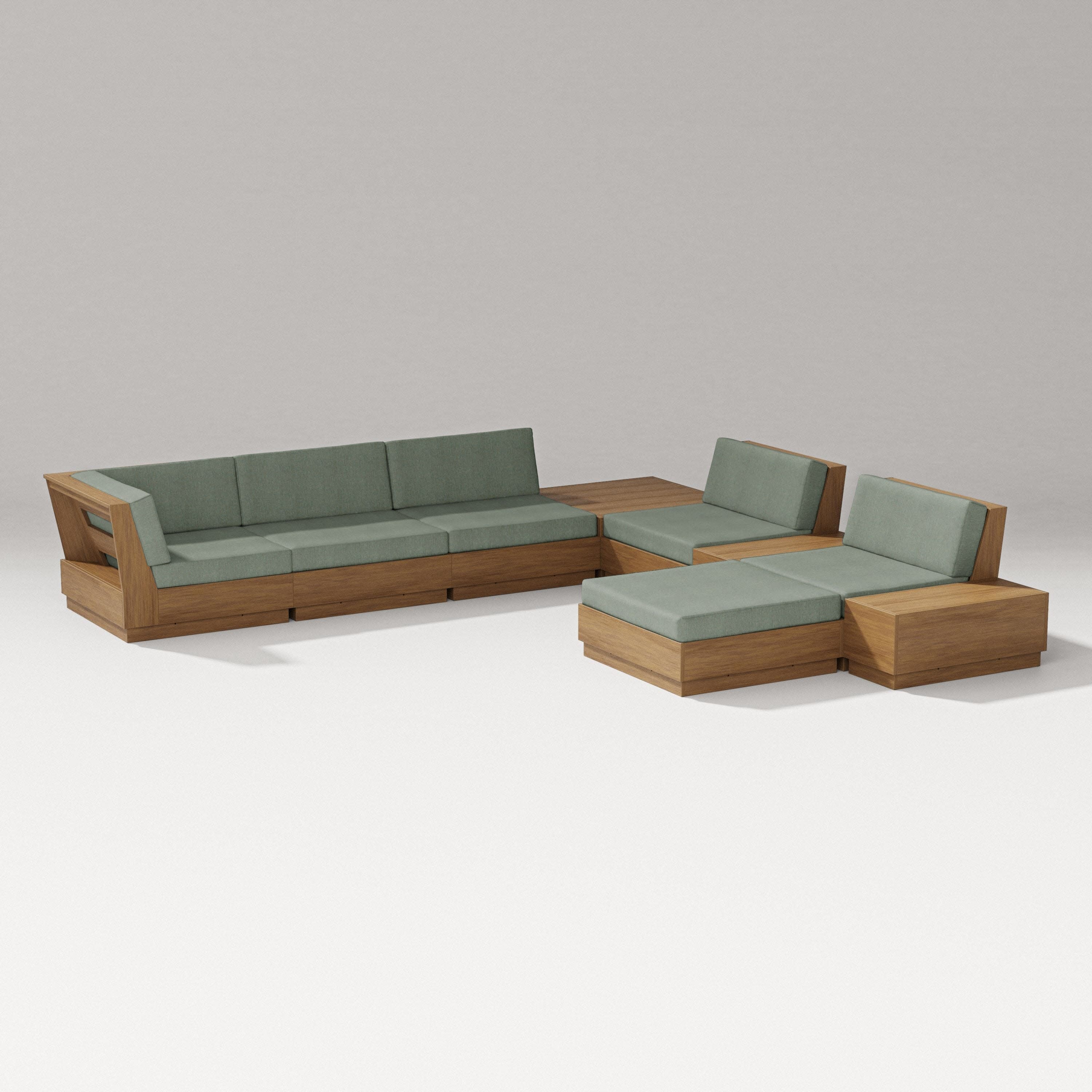 Elevate 9-Piece Conversation Sectional in Natural / Cast Sage
