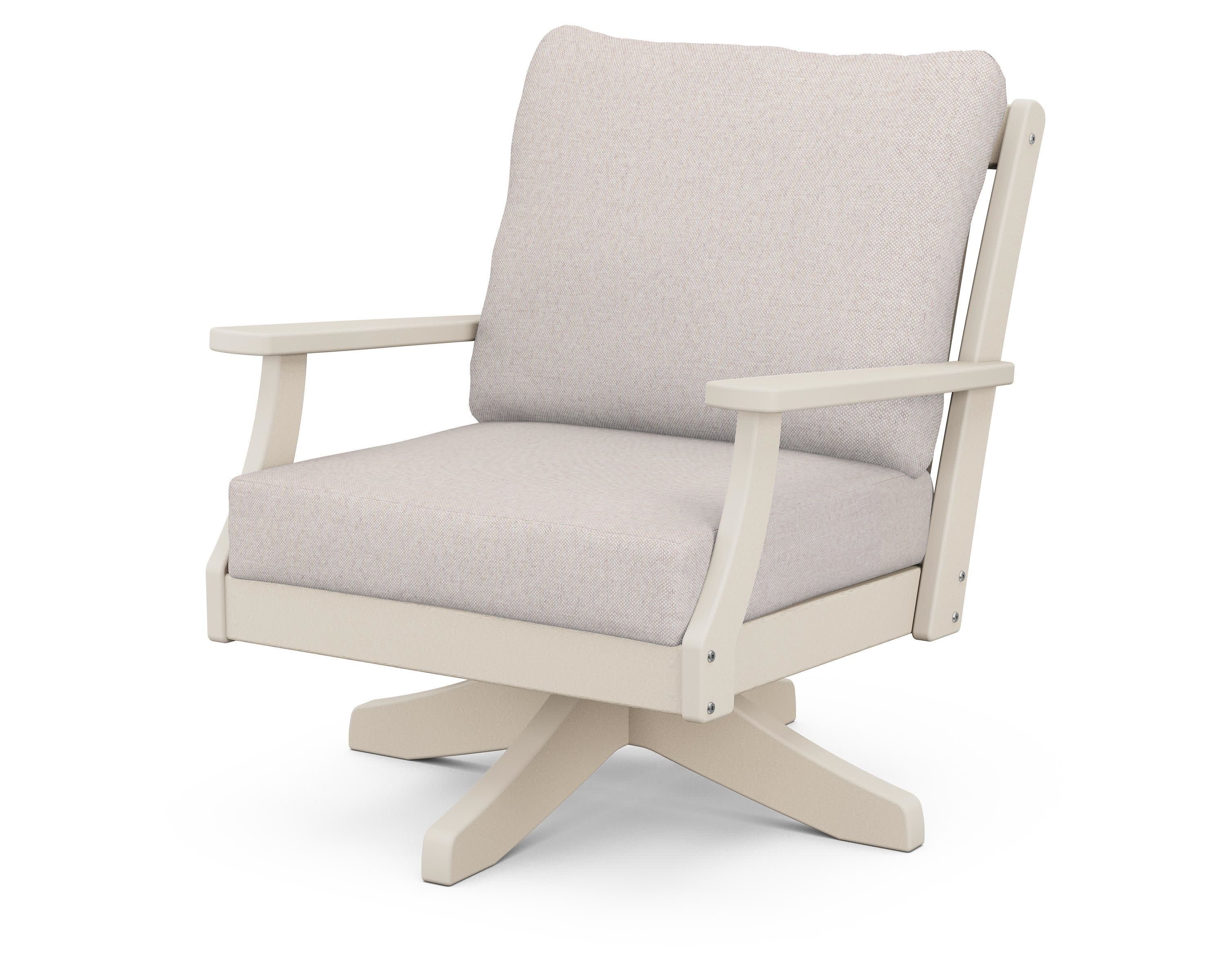 Braxton Deep Seating Swivel Chair in Sand / Dune Burlap