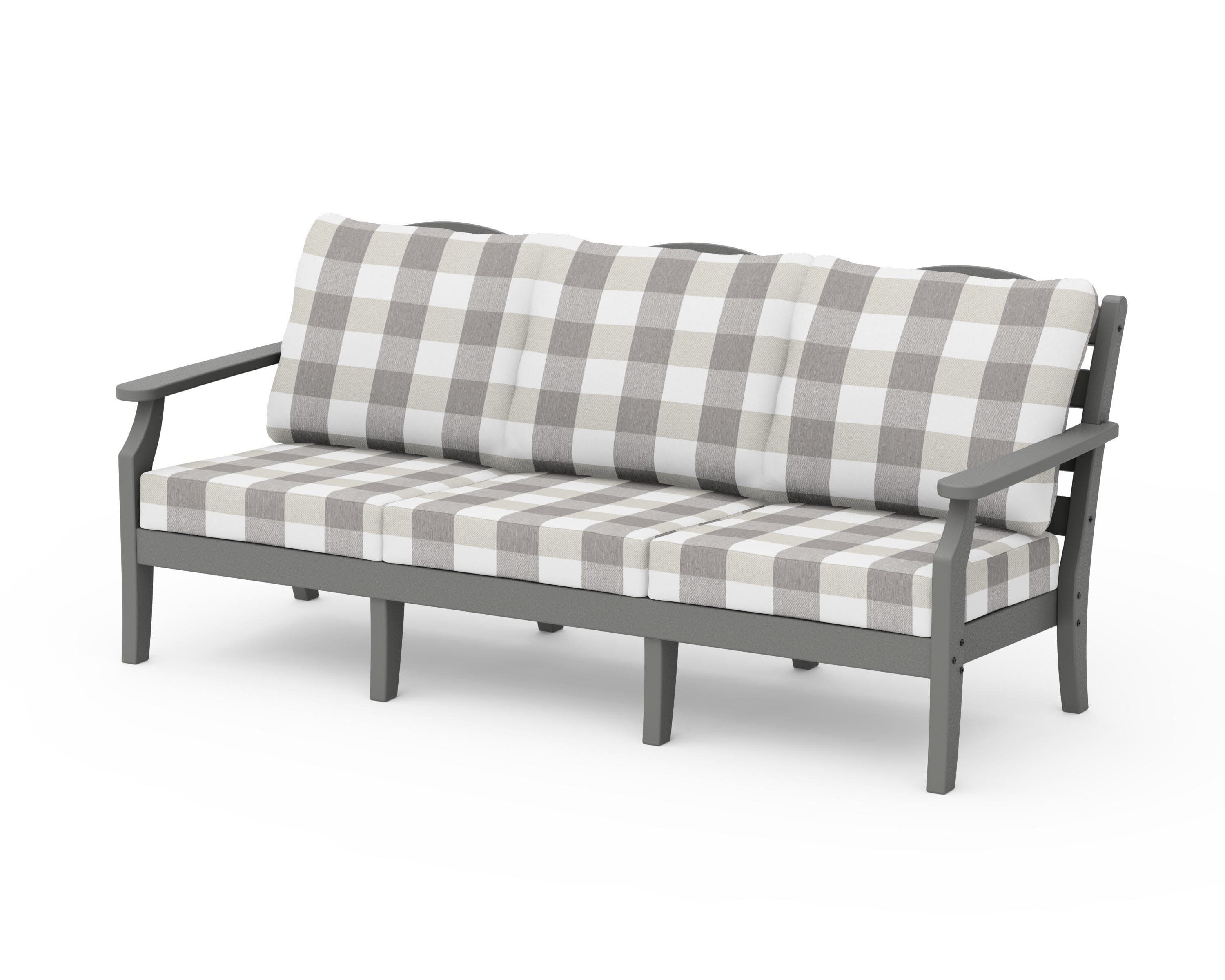 Savannah Deep Seating Sofa in Slate Grey / Buffalo Plaid Grey Mist
