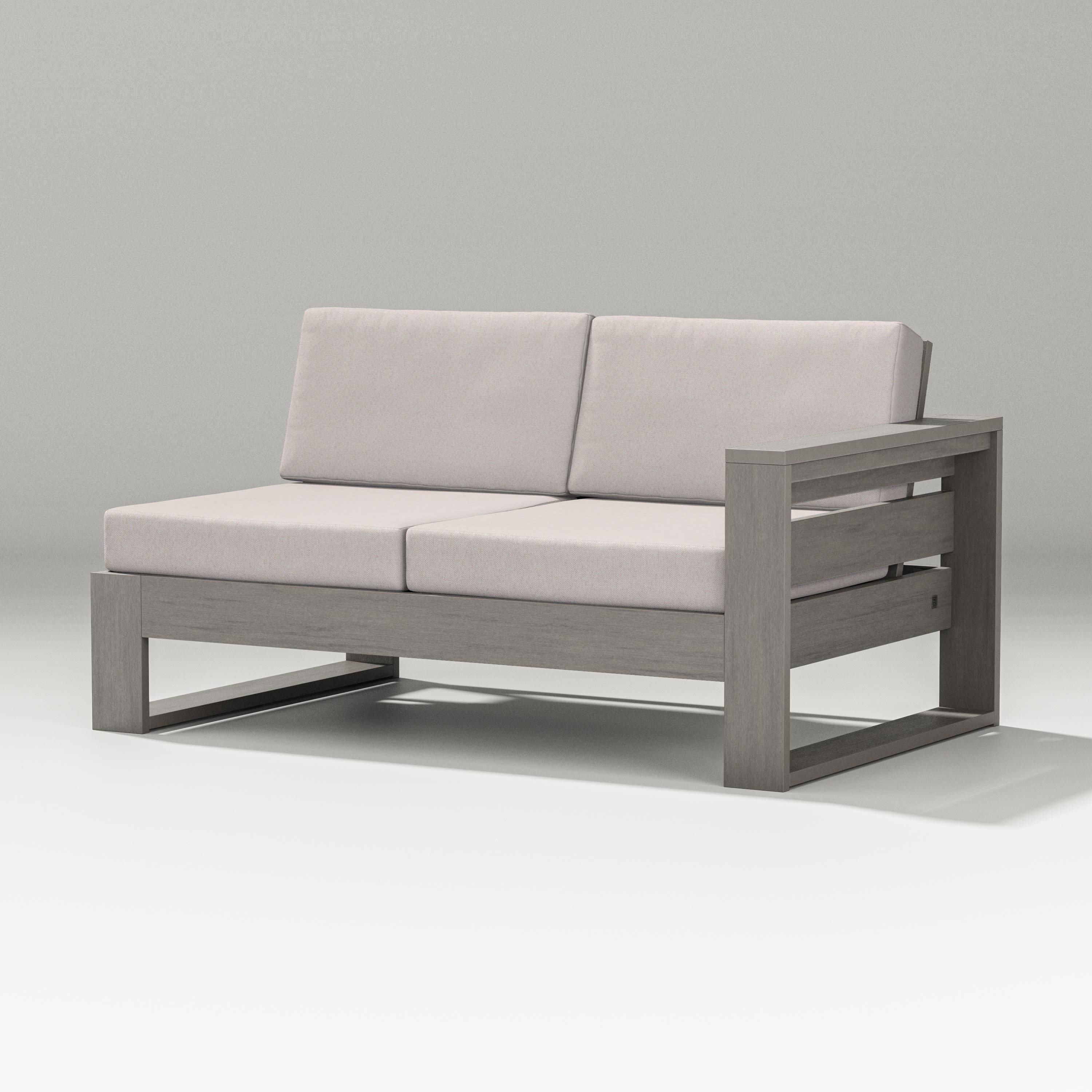 Latitude Modular Right Arm Loveseat in Driftwood / Dune Burlap